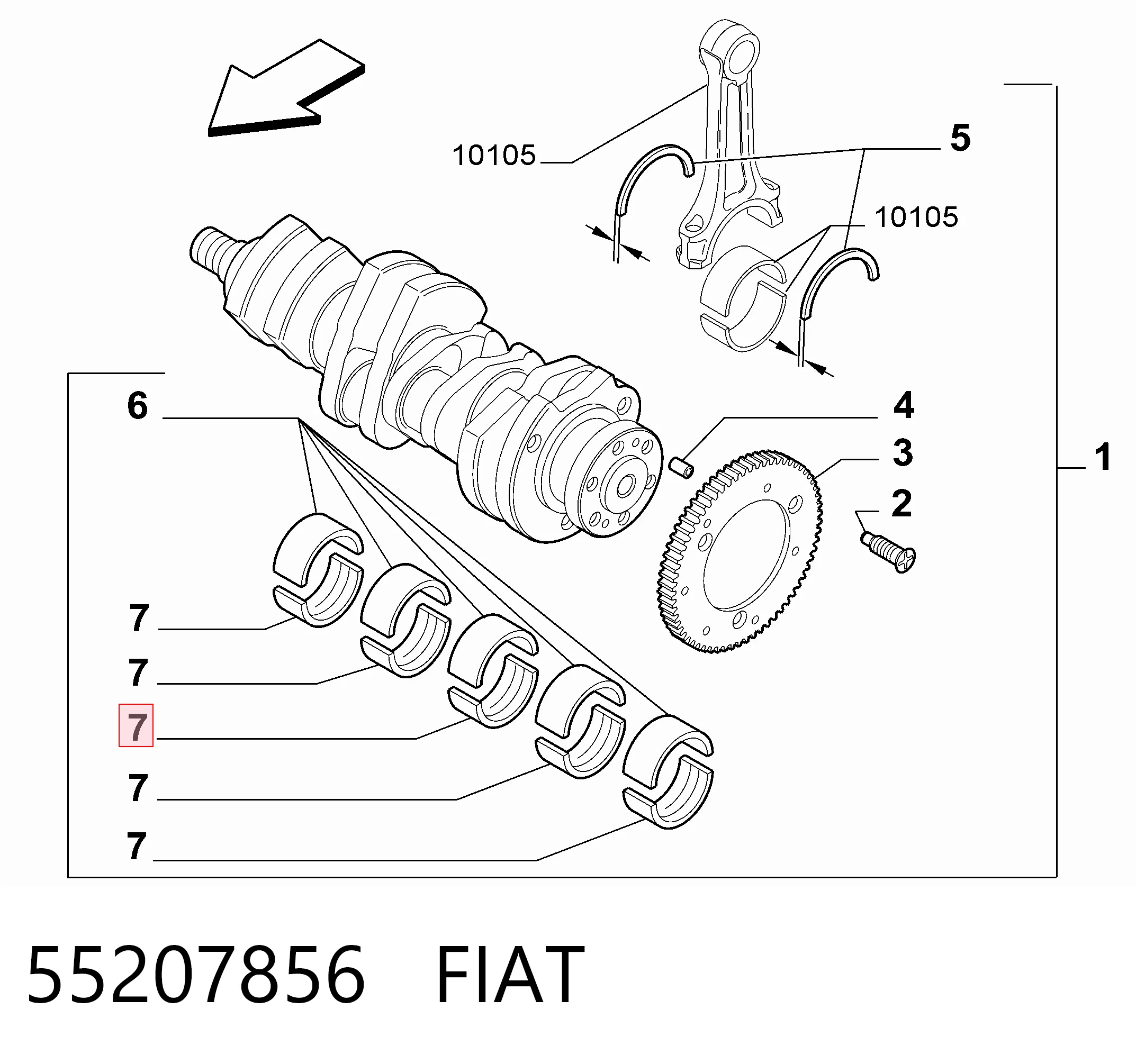 10650150 Mopart Вкладиші колінвала, корінні, комплект, 2-й ремонт (+0,50)