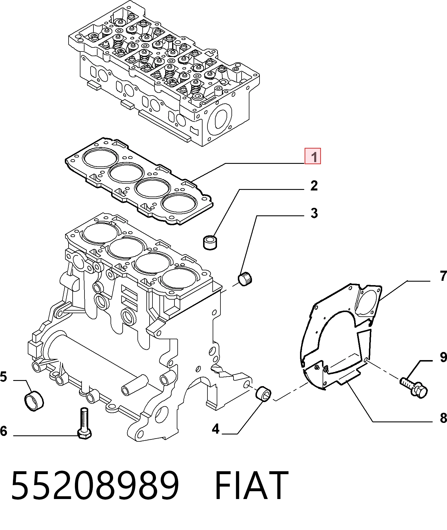 Прокладка головки блока циліндрів (ГБЦ) Peugeot/Citroen 55208989