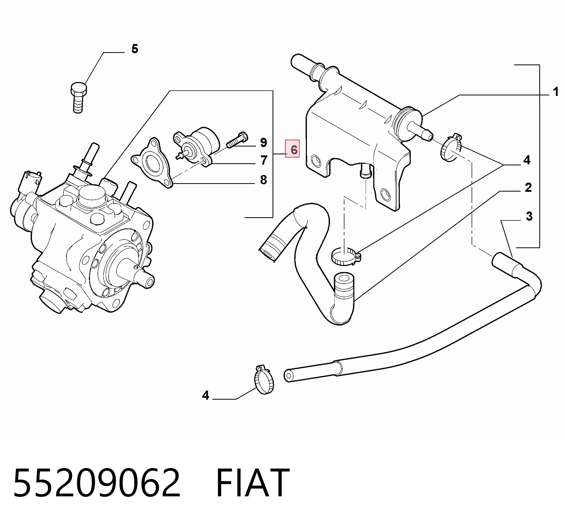 55209062 Fiat/Alfa/Lancia Насос паливний високого тиску (ПНВТ)