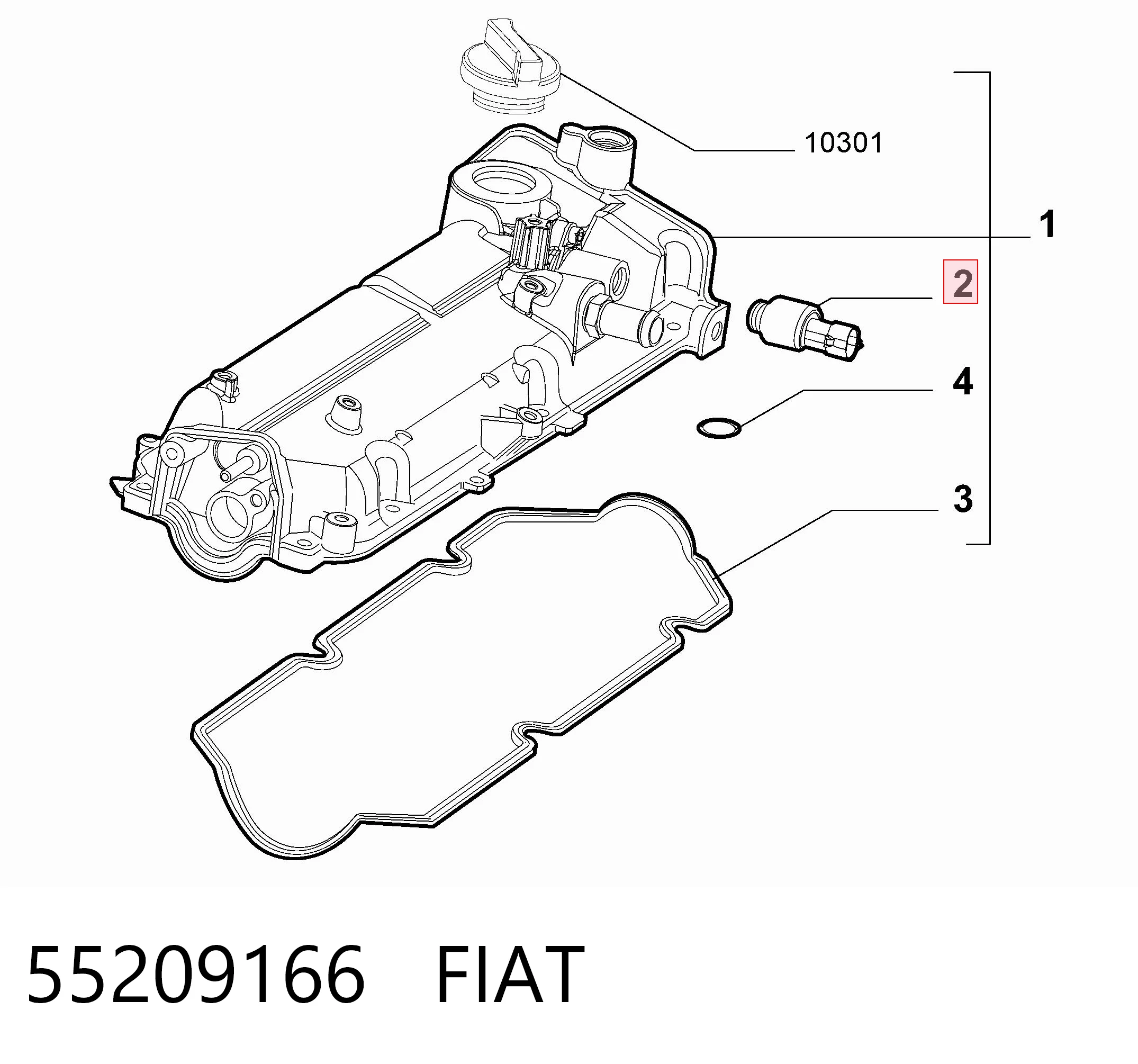 55209166 Fiat/Alfa/Lancia Клапан електромагнітний положення розподільного