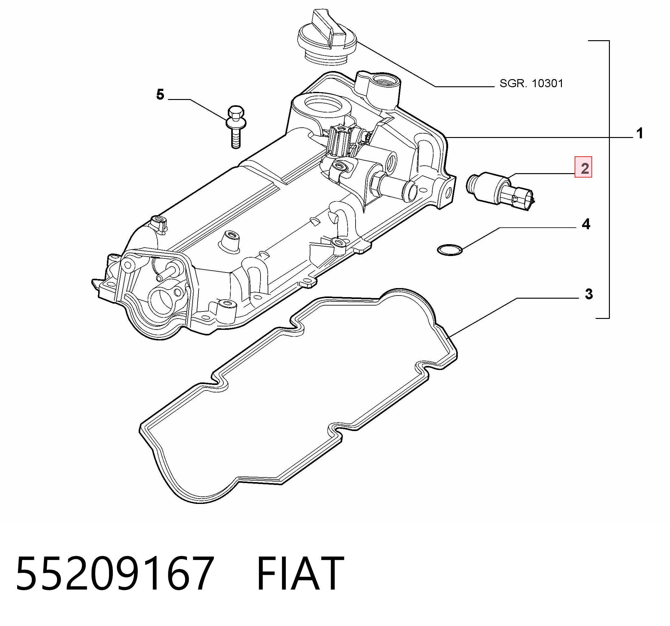 55209167 Fiat/Alfa/Lancia Клапан електромагнітний положення розподільного