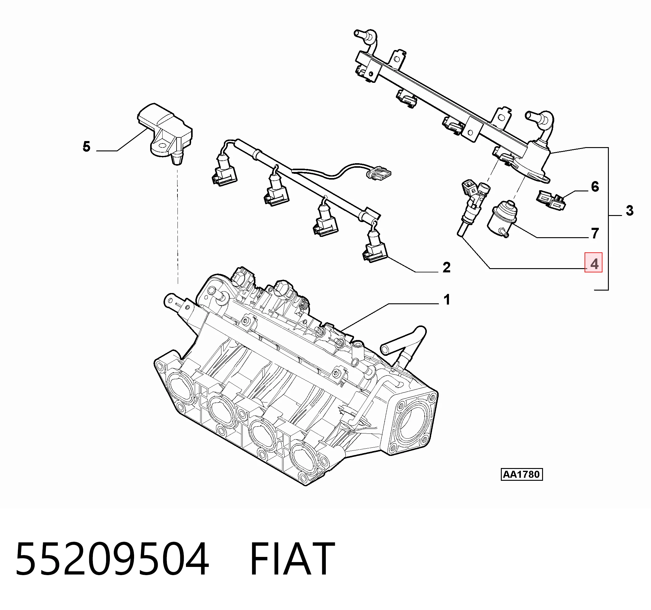 Купити 55209504 Chrysler Форсунка дизельна в зборі, розпилювач + тримач