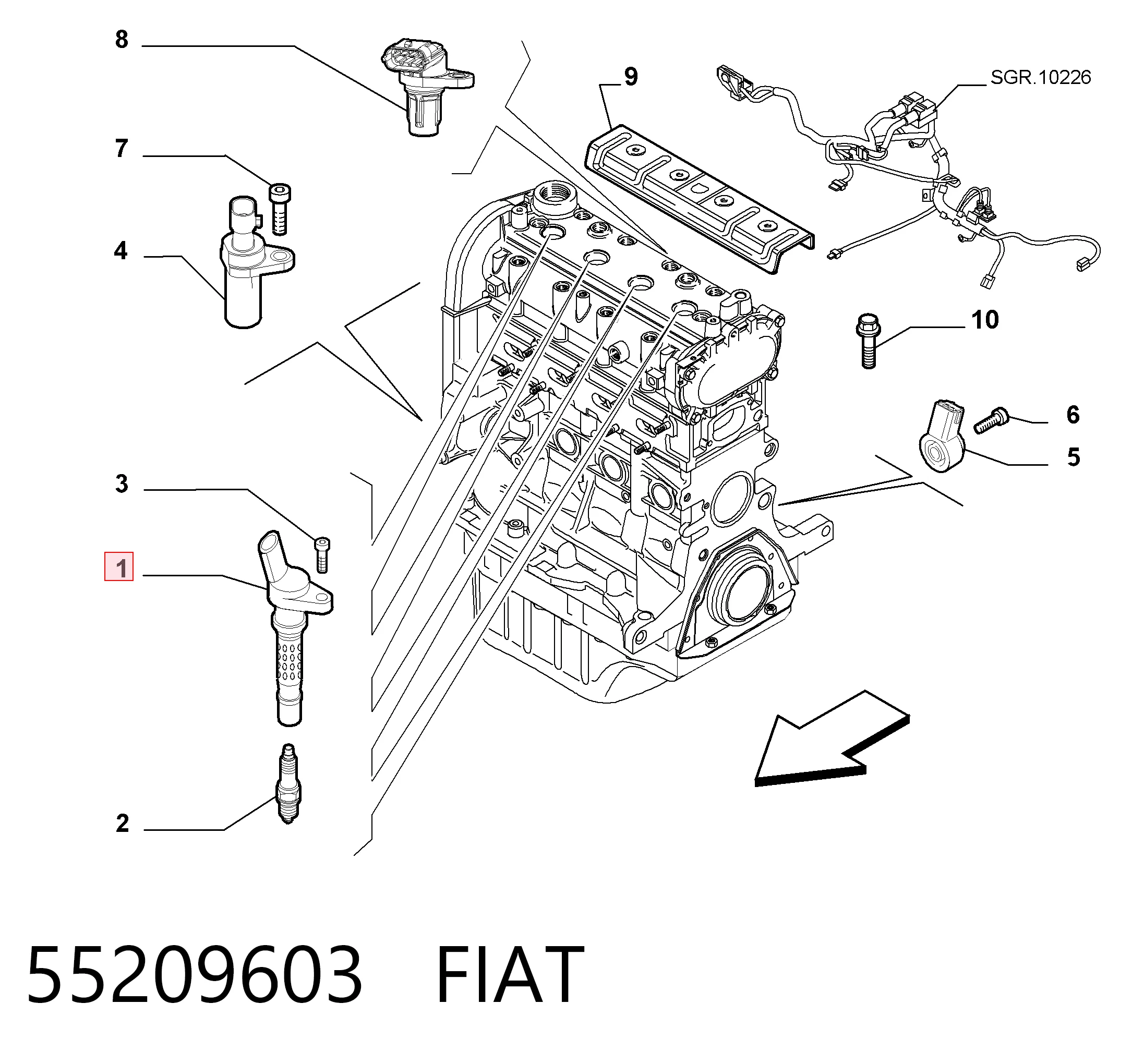 55209603 Fiat/Alfa/Lancia Котушка запалювання
