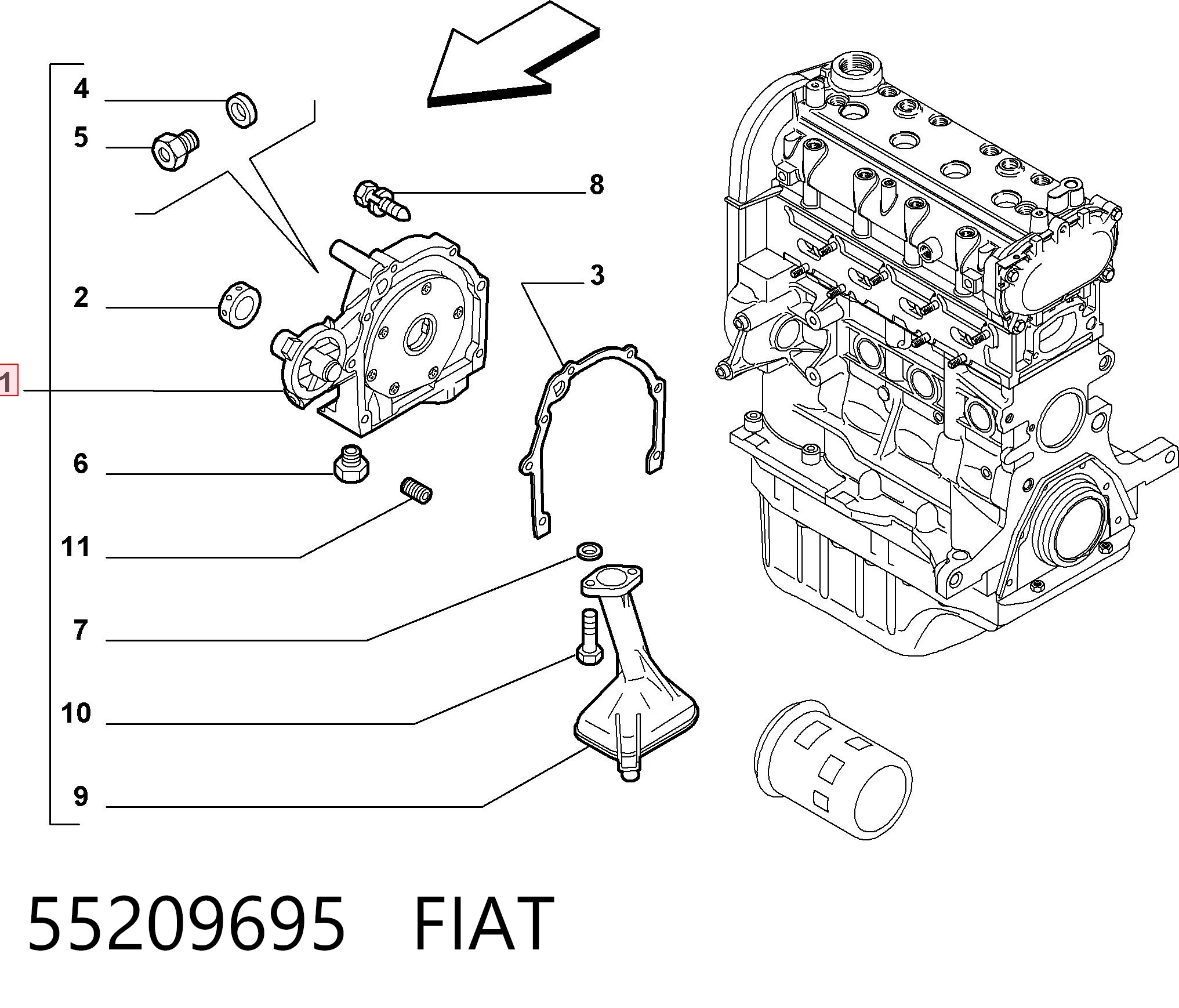 Купити 95531320 Peugeot/Citroen Насос маслозакачуючий