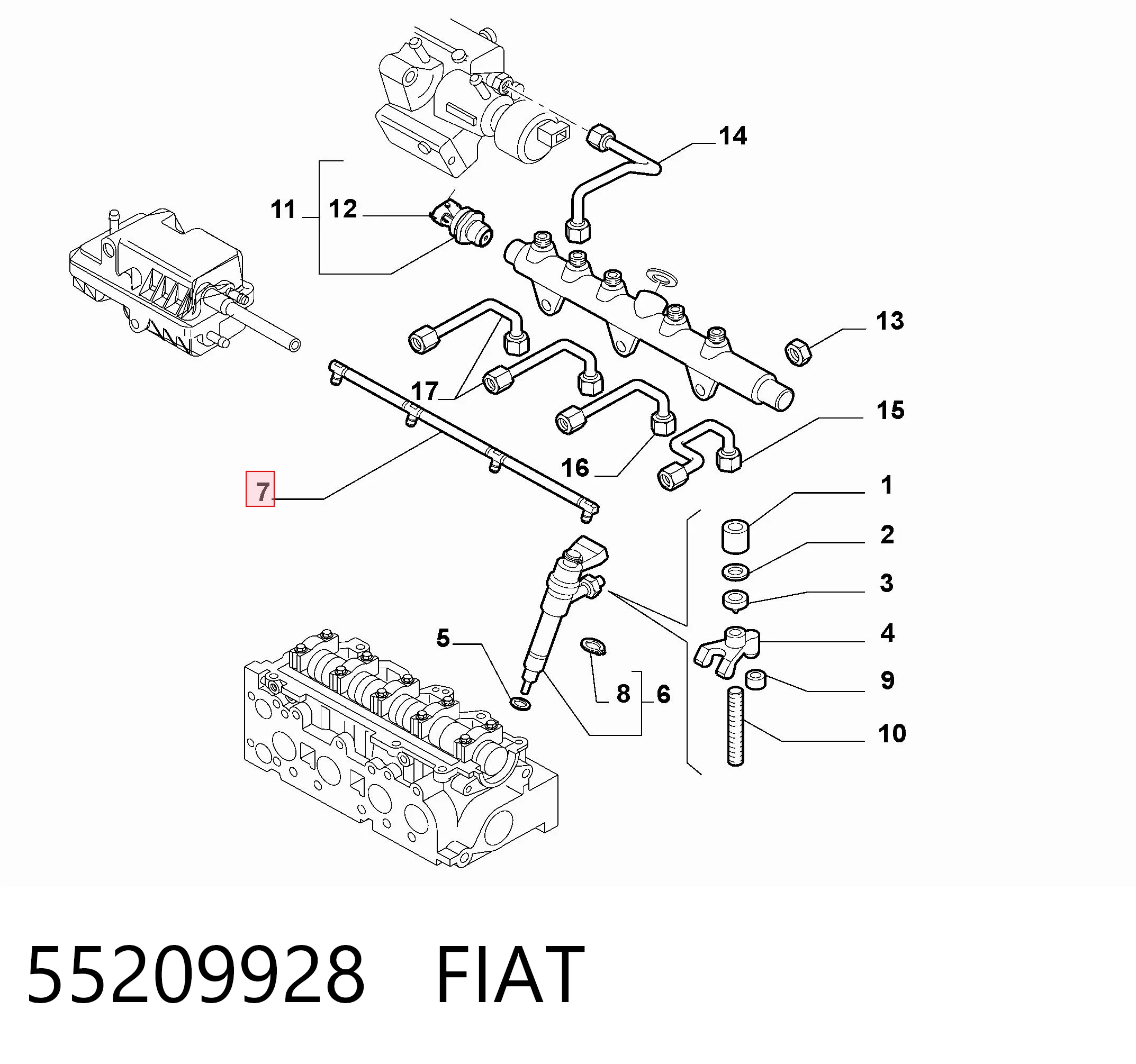 93196078 Opel Трубка паливна, зворотня від форсунок
