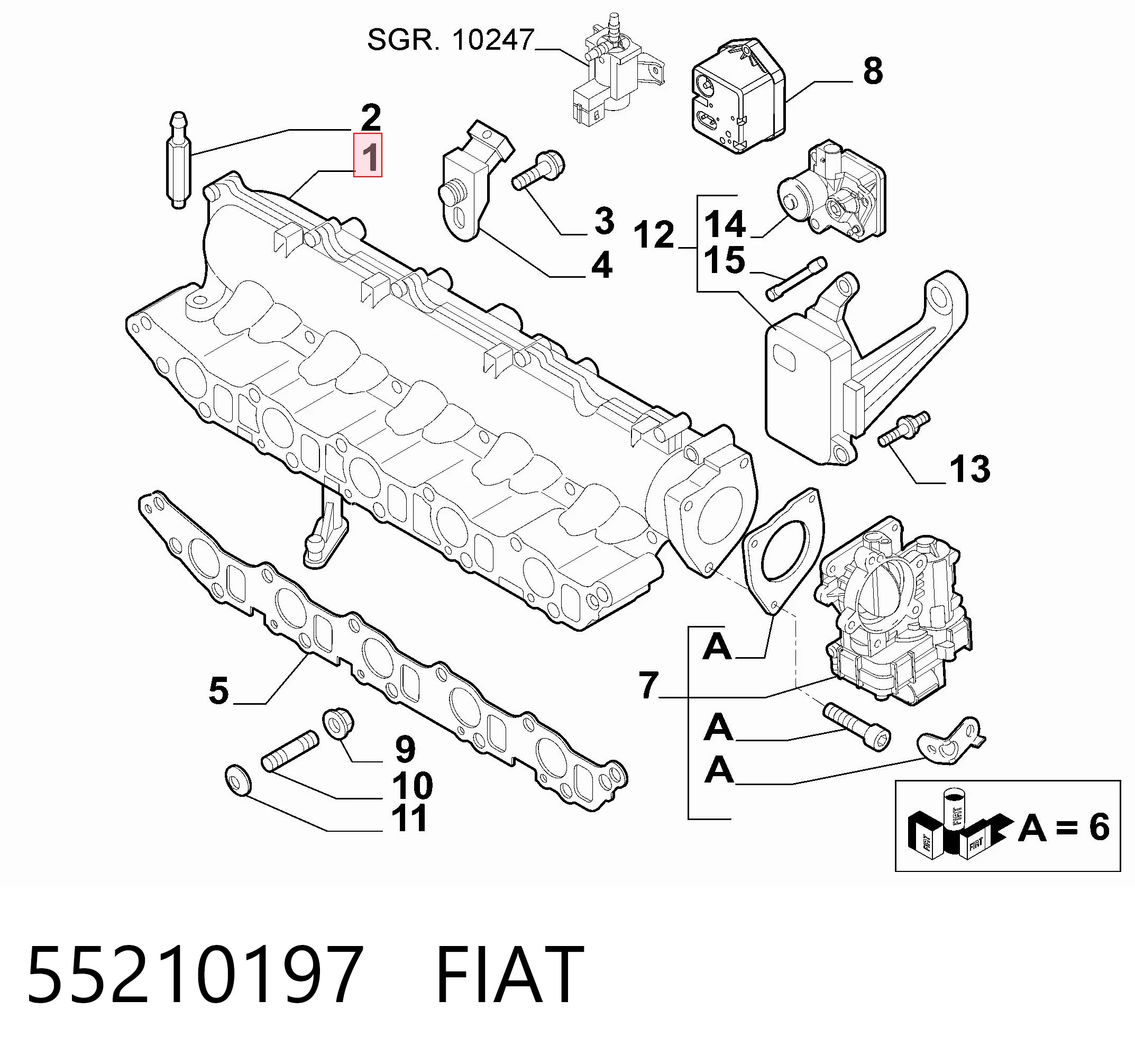 Купити Впускний колектор Fiat Croma II 194