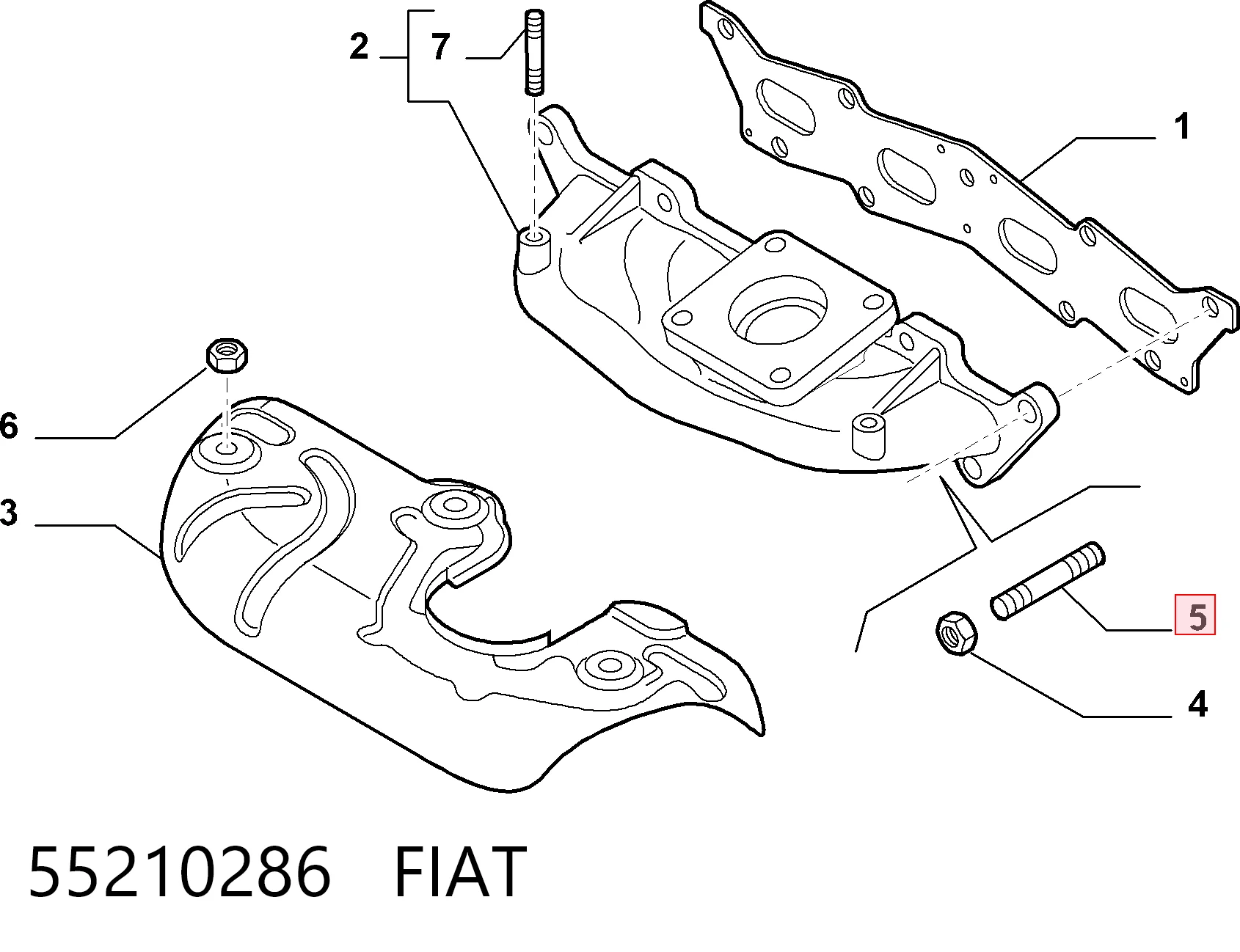 Купити 55210286 Peugeot/Citroen Болт (шпилька) випускного колектора