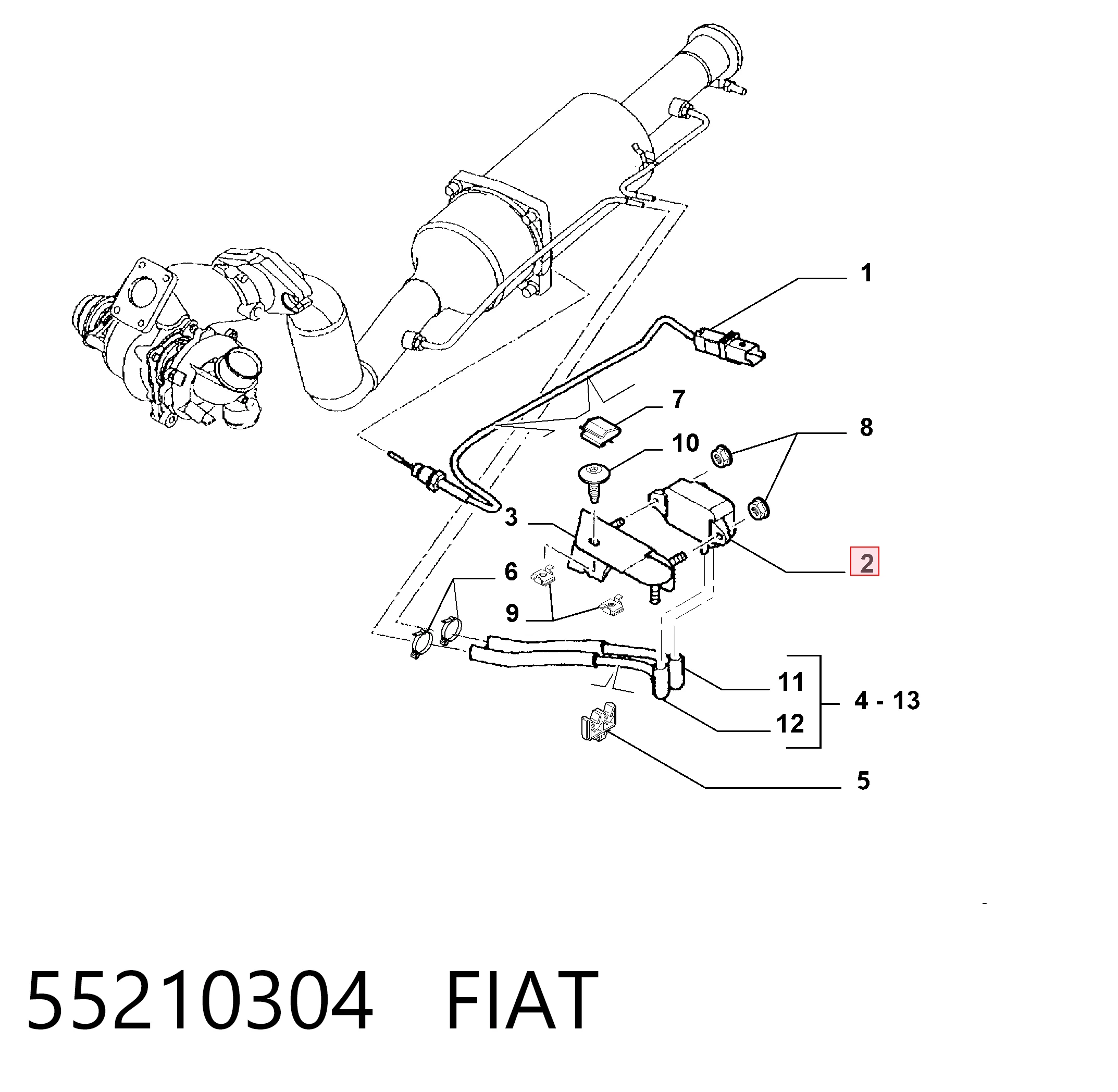 55210304 Fiat/Alfa/Lancia Датчик тиску вихлопних газів