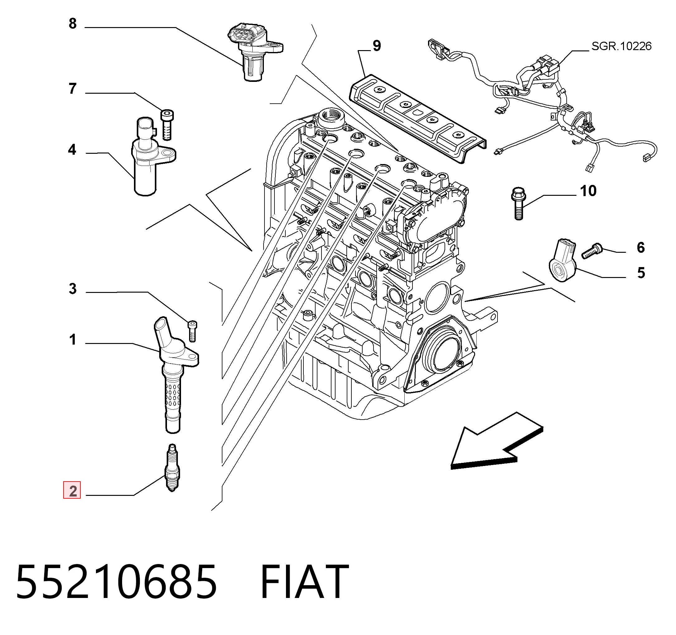 55210685 Fiat/Alfa/Lancia Свіча запалювання