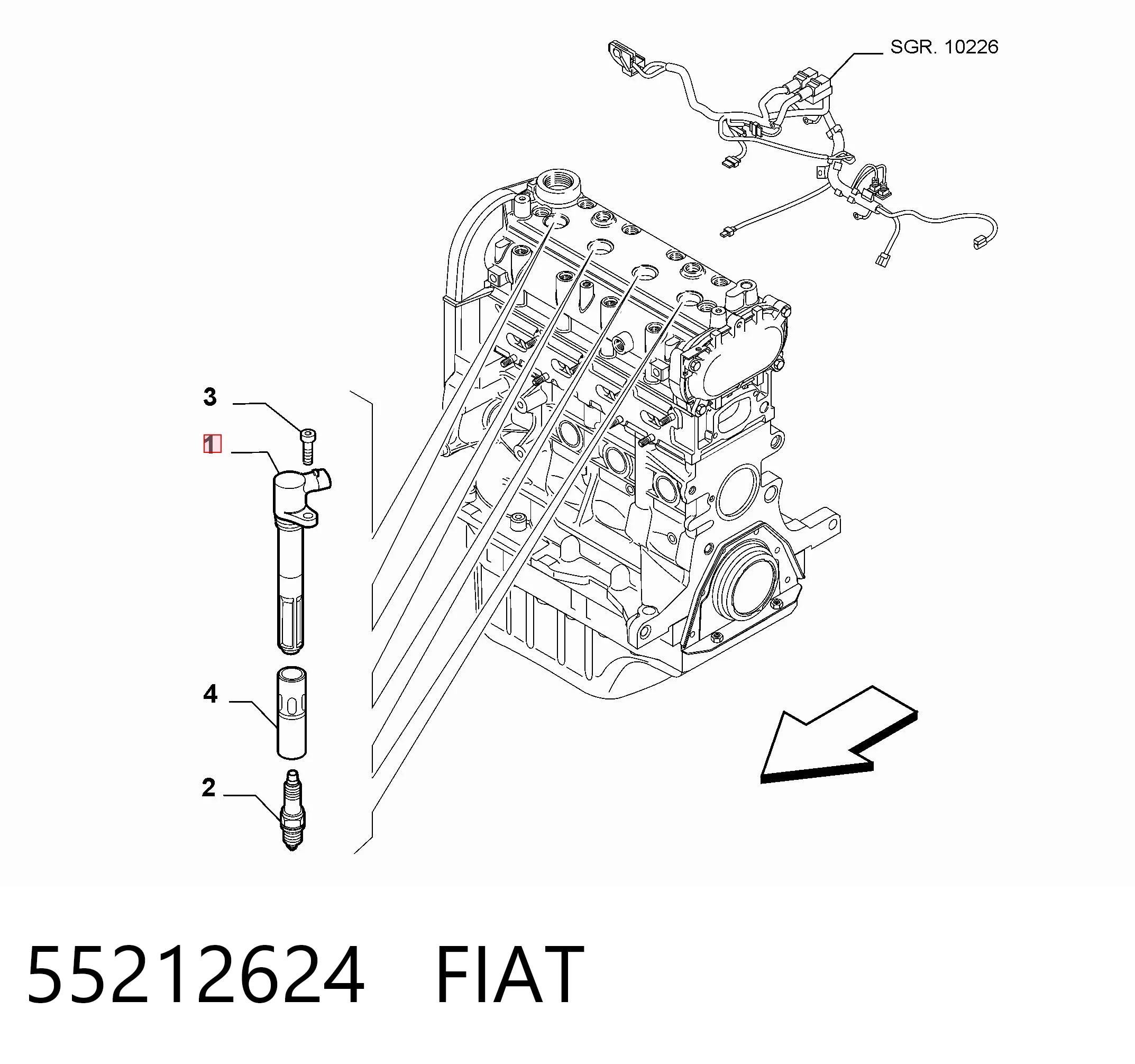 55212624 Fiat/Alfa/Lancia Котушка запалювання