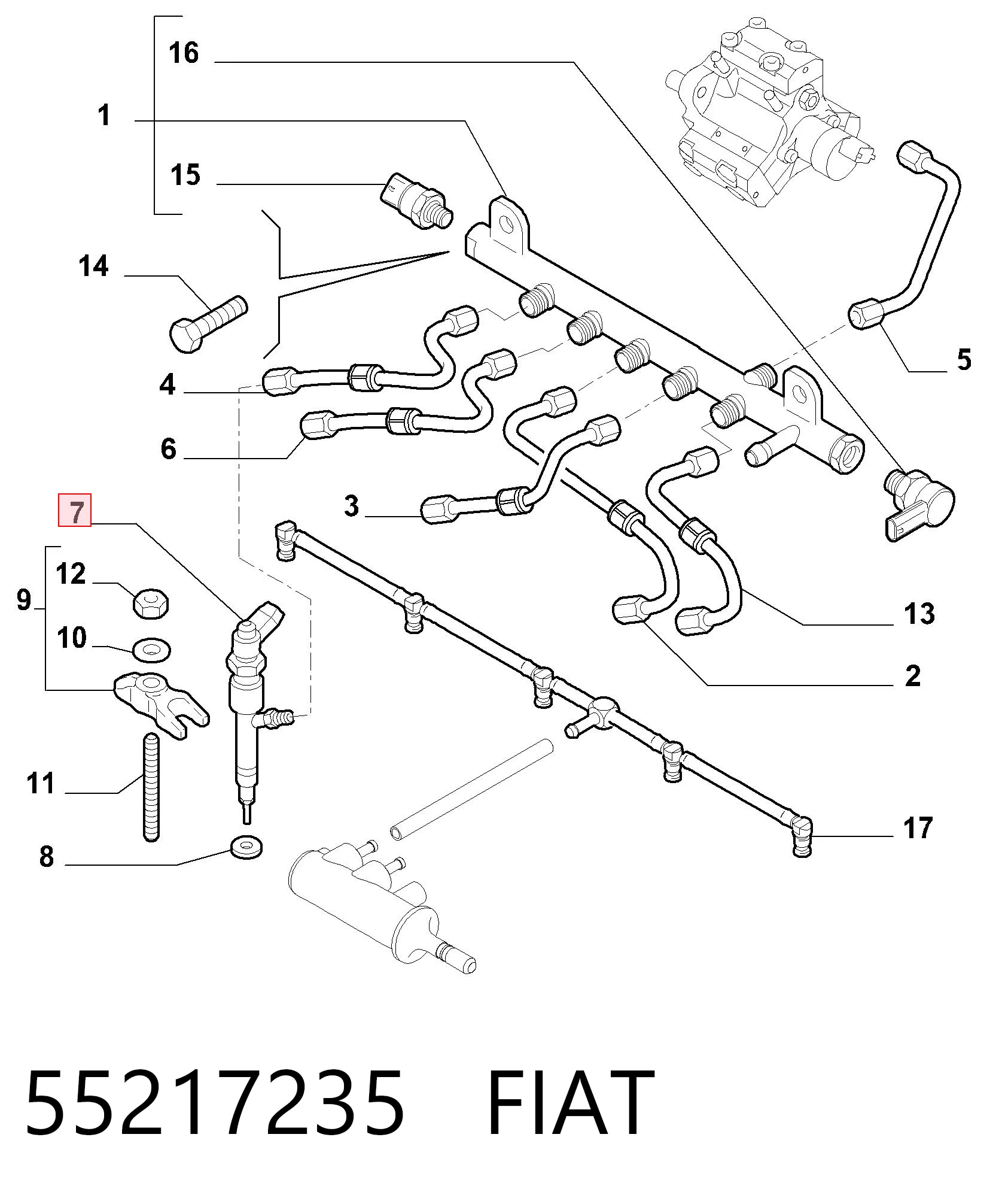 55217235 Fiat/Alfa/Lancia Форсунка вприску палива
