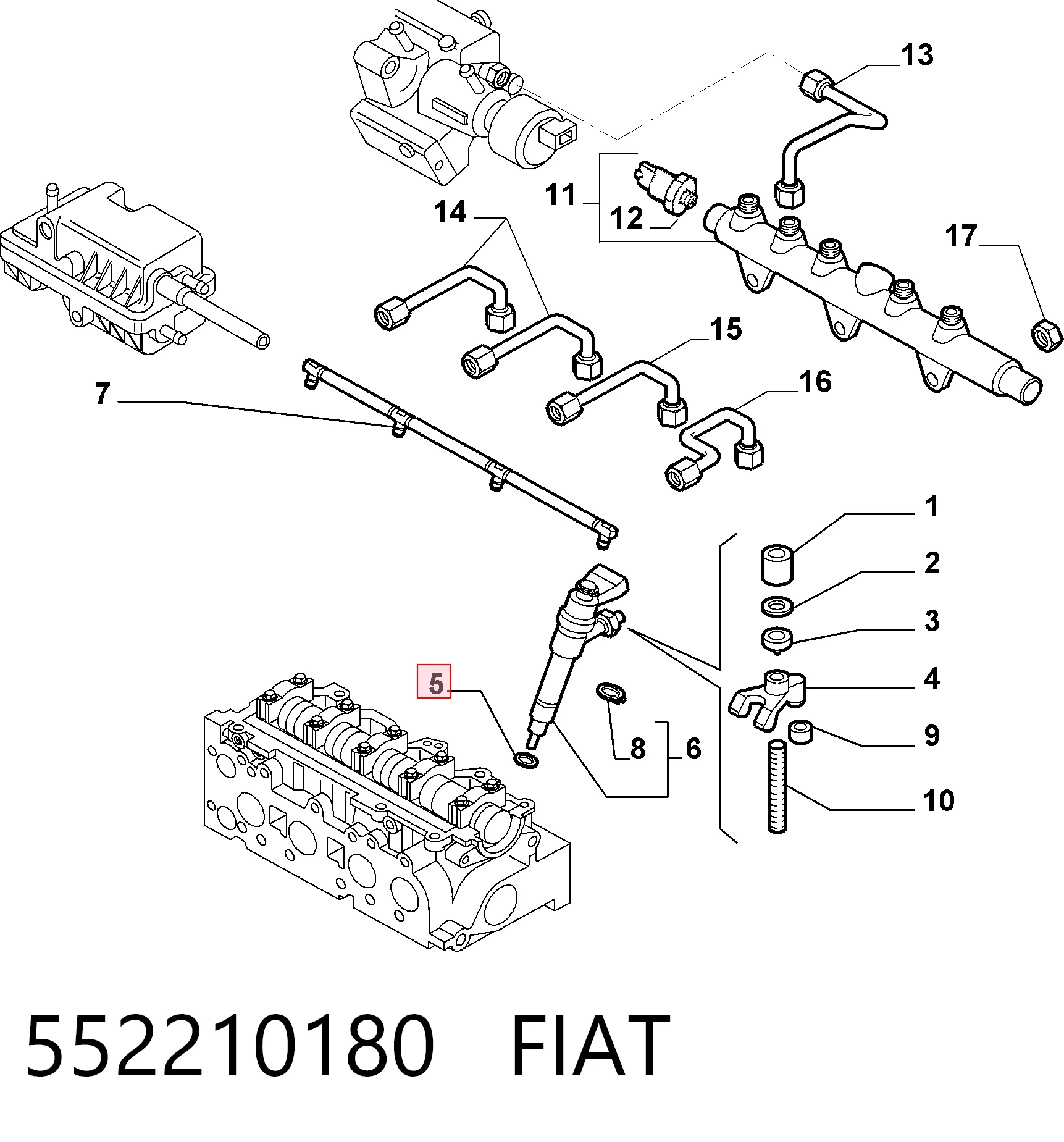 Форсунка паливна Fiat Doblo I фургон (223) (2001 - 2010) ціна, від 93.93 USD