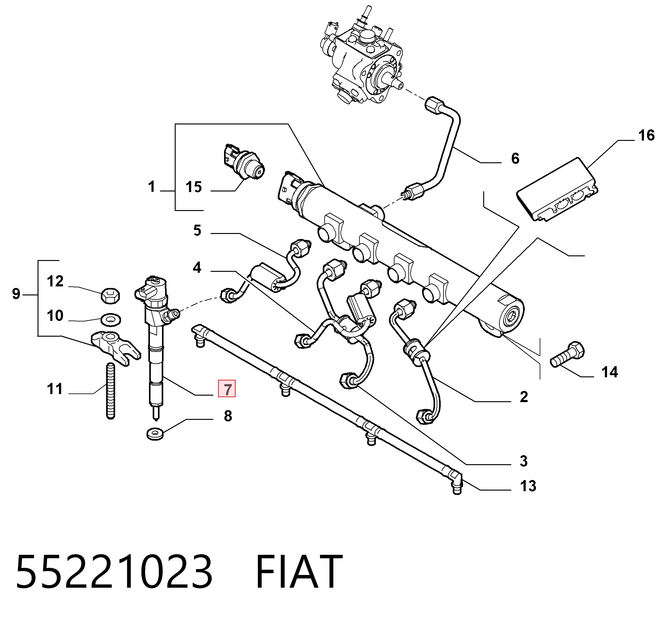 55221023 Fiat/Alfa/Lancia Форсунка вприску палива
