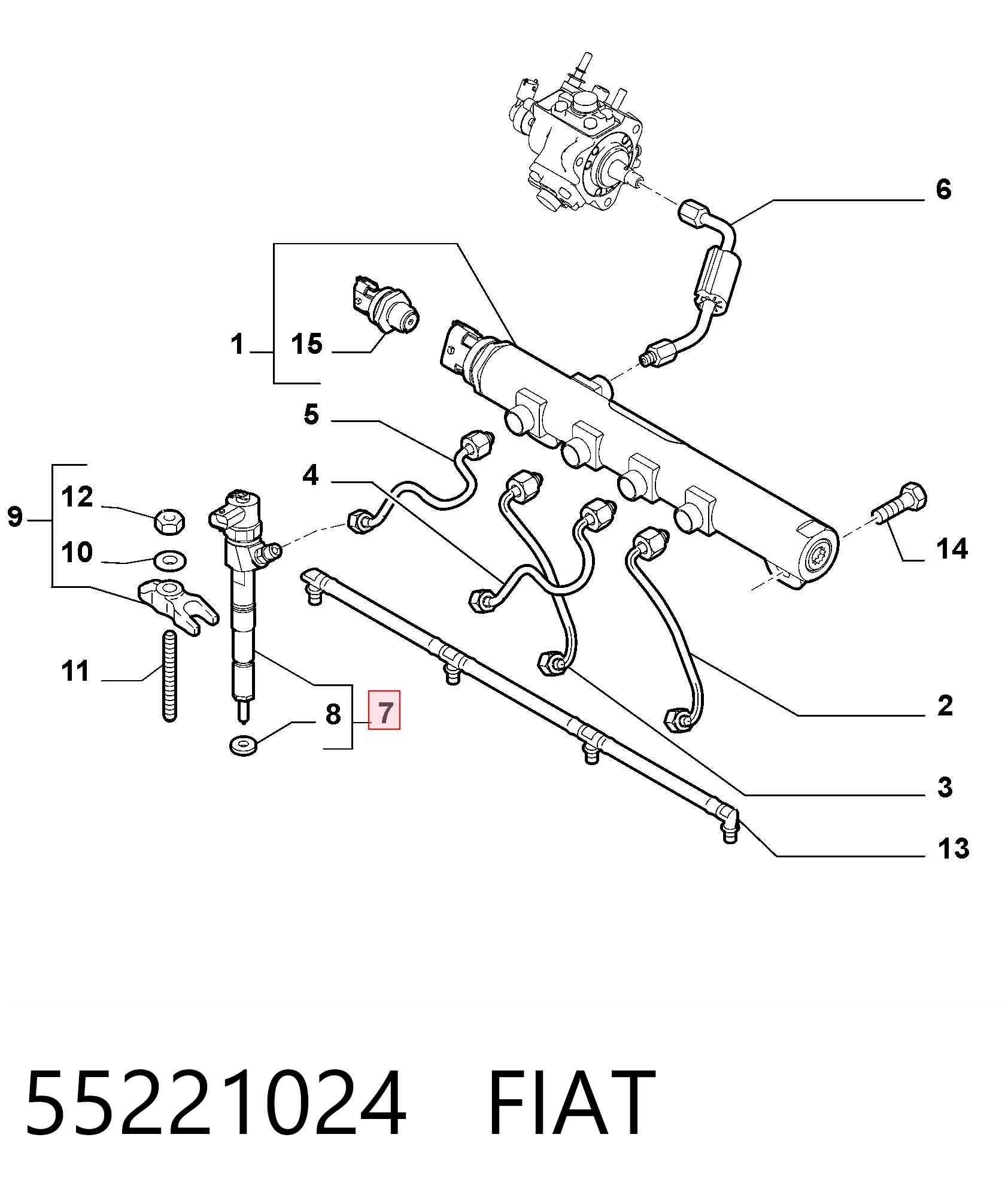 55221024 Fiat/Alfa/Lancia Форсунка вприску палива