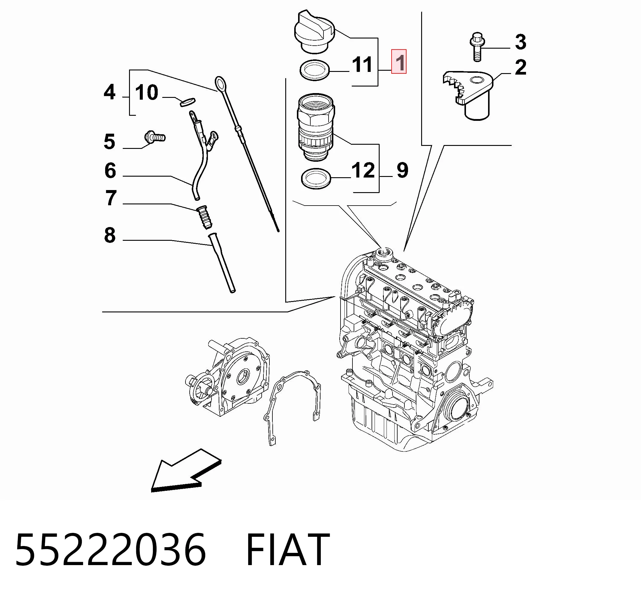 55222036 Fiat/Alfa/Lancia Кришка маслозаливной горловини