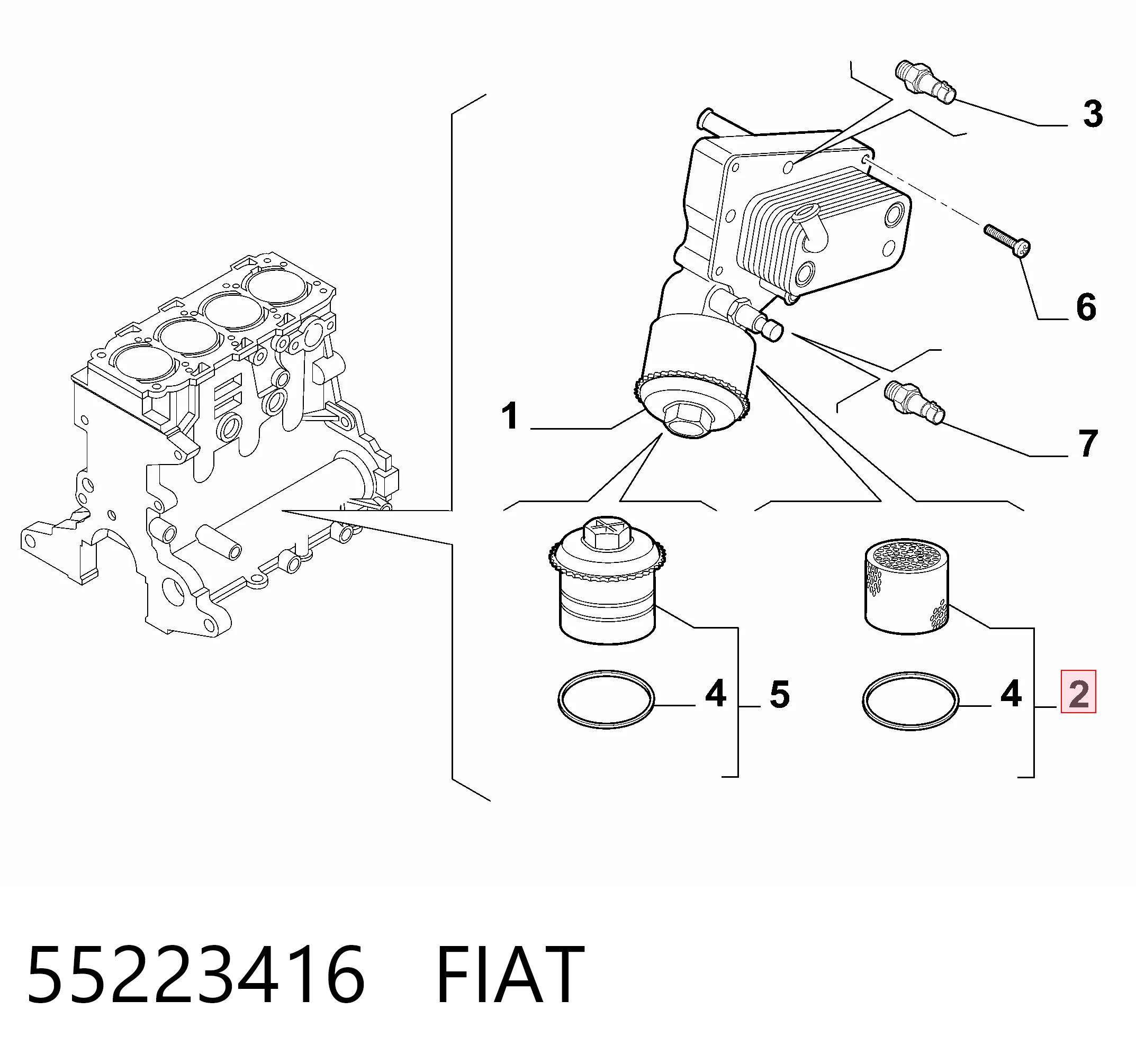 55223416 Fiat/Alfa/Lancia Фільтр масла