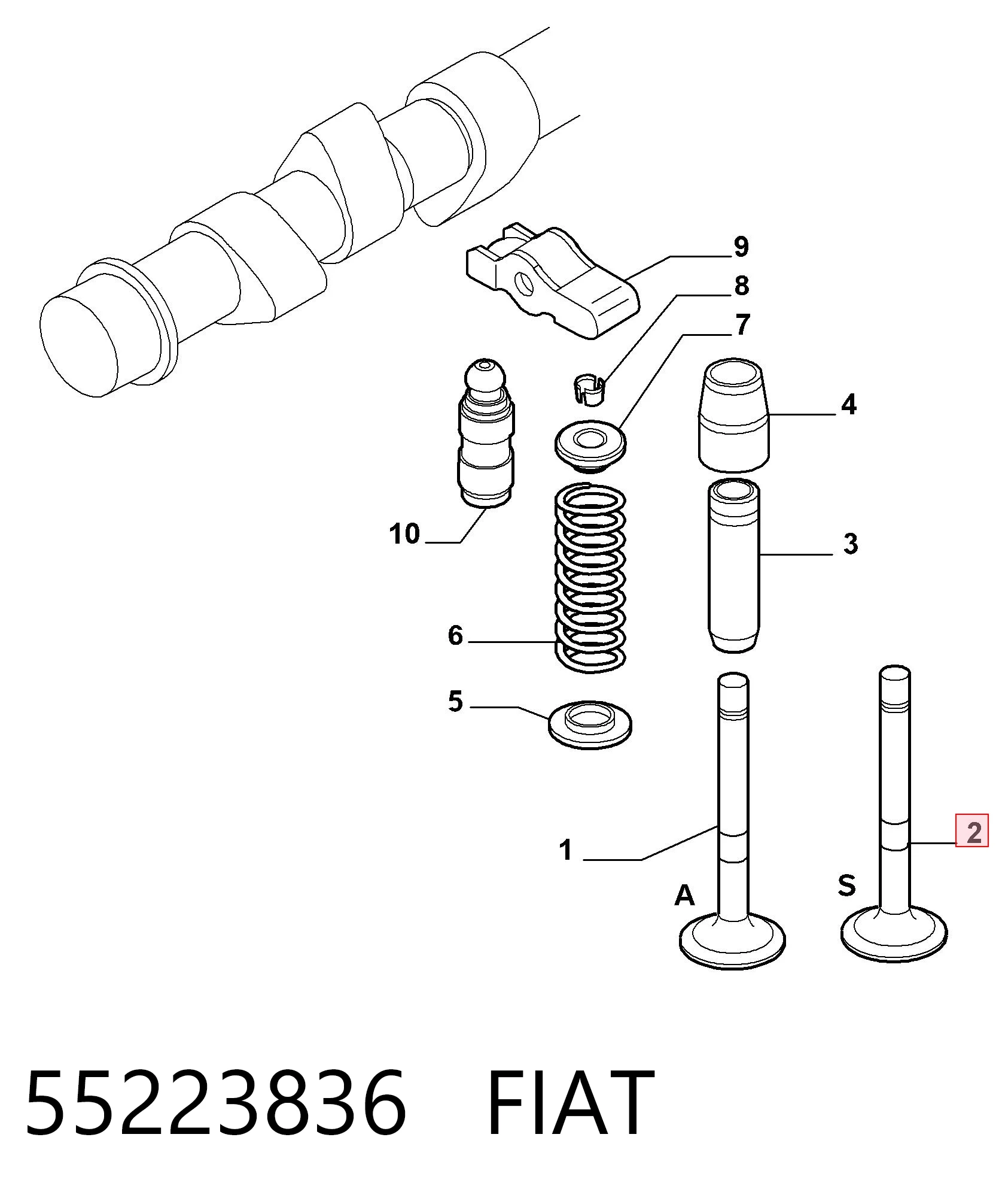 55223836 Chrysler Випускний клапан двигуна