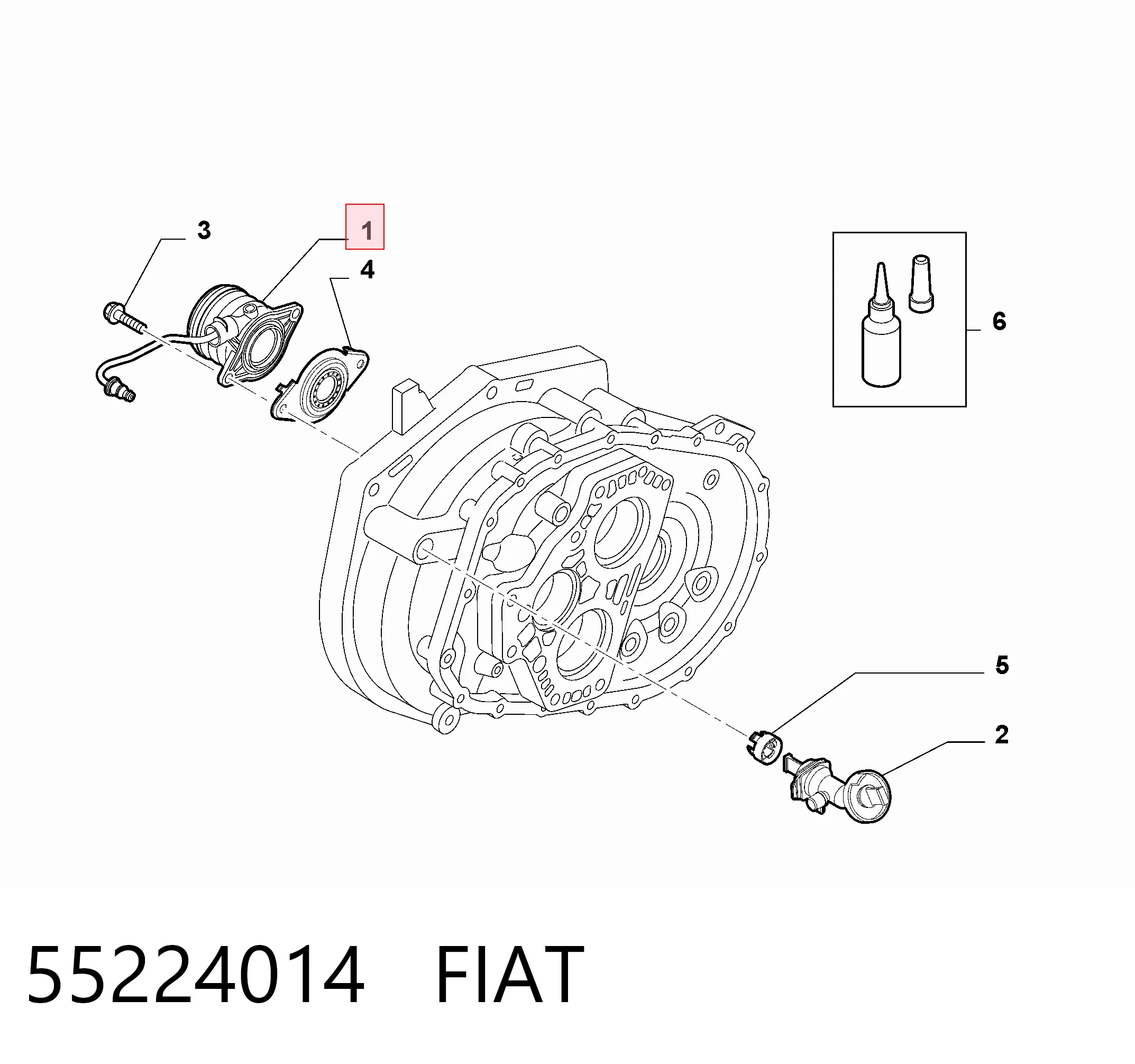 55224014 Fiat/Alfa/Lancia Робочий циліндр зчеплення в зборі з витискним підшипником