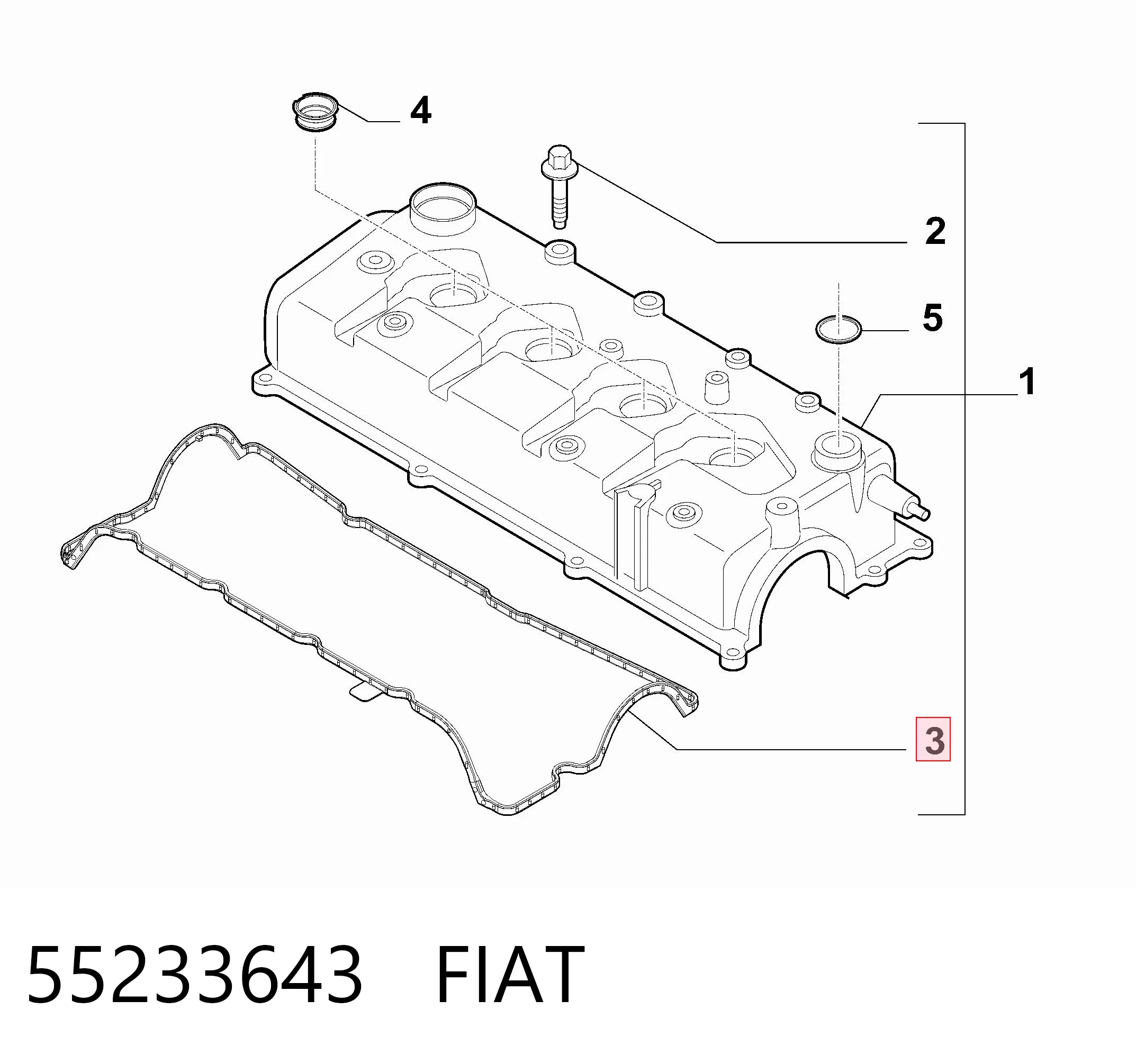 55233643 Fiat/Alfa/Lancia Прокладка кришки клапанної 
