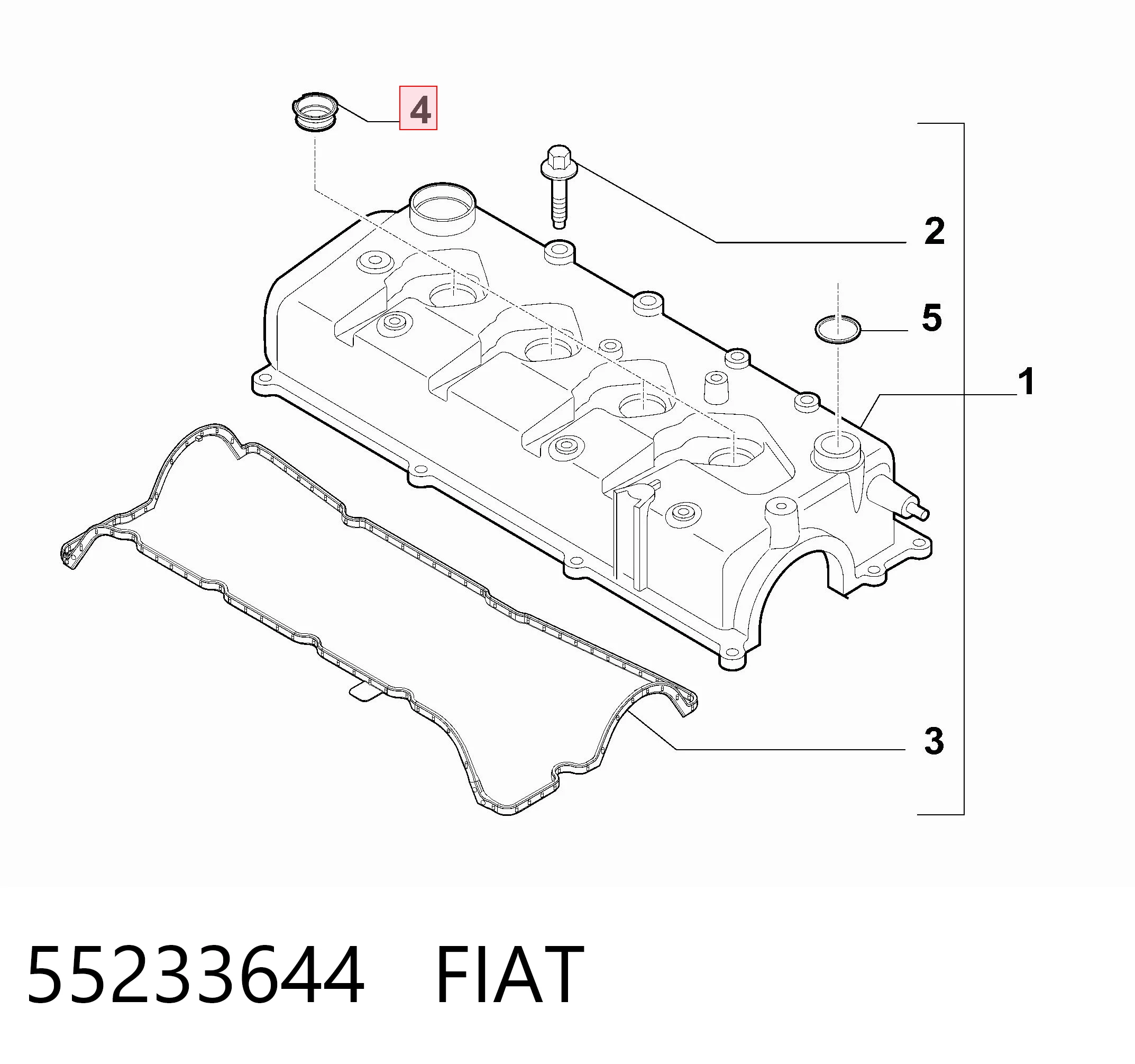 55233644 Fiat/Alfa/Lancia Кільце ущільнювальне свічкового колодязя
