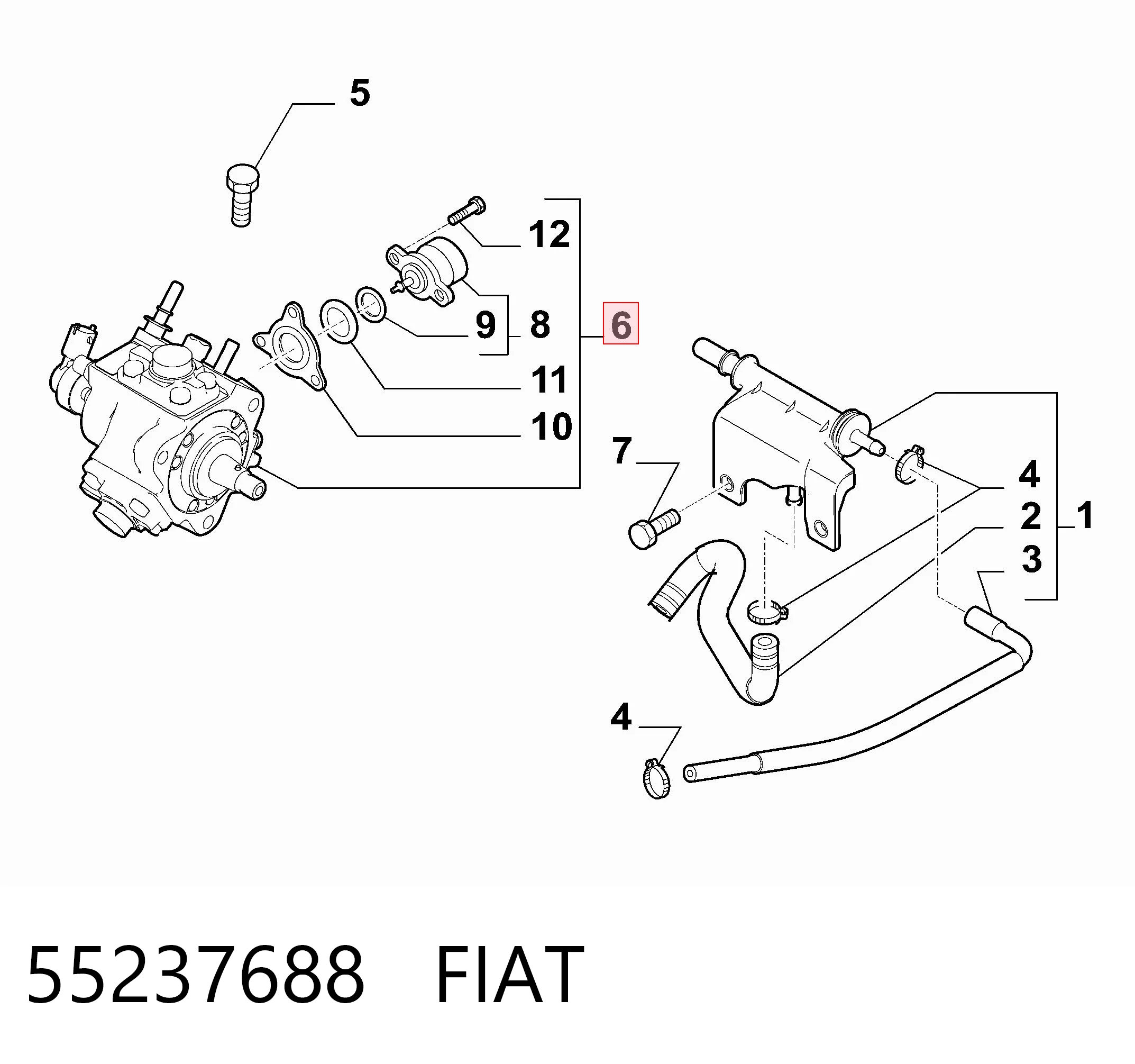 55234362 Peugeot/Citroen Насос паливний високого тиску (ПНВТ)