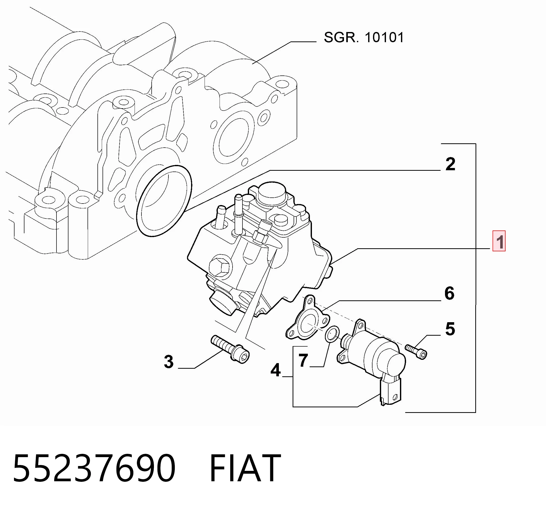 55237690 Fiat/Alfa/Lancia Насос паливний високого тиску (ПНВТ)