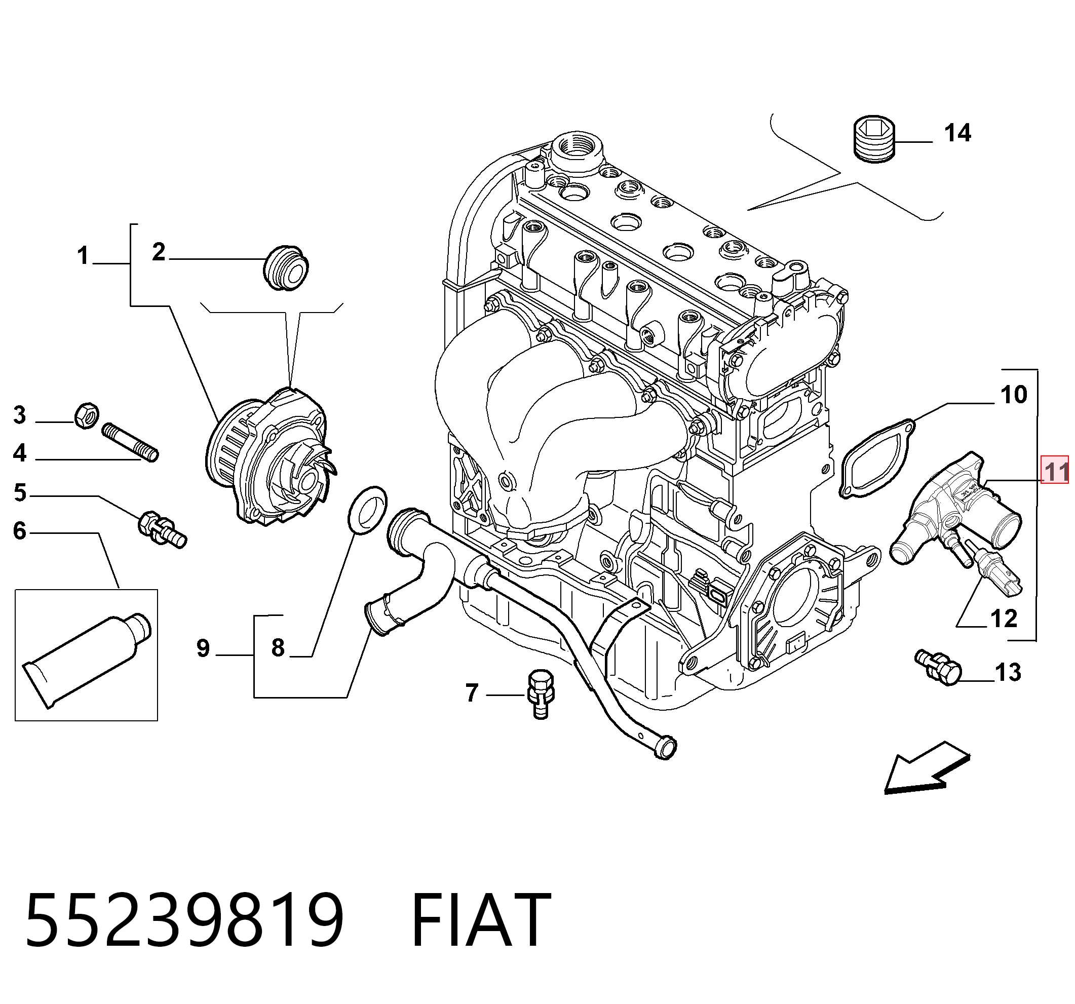 55239819 Fiat/Alfa/Lancia Авто термостат