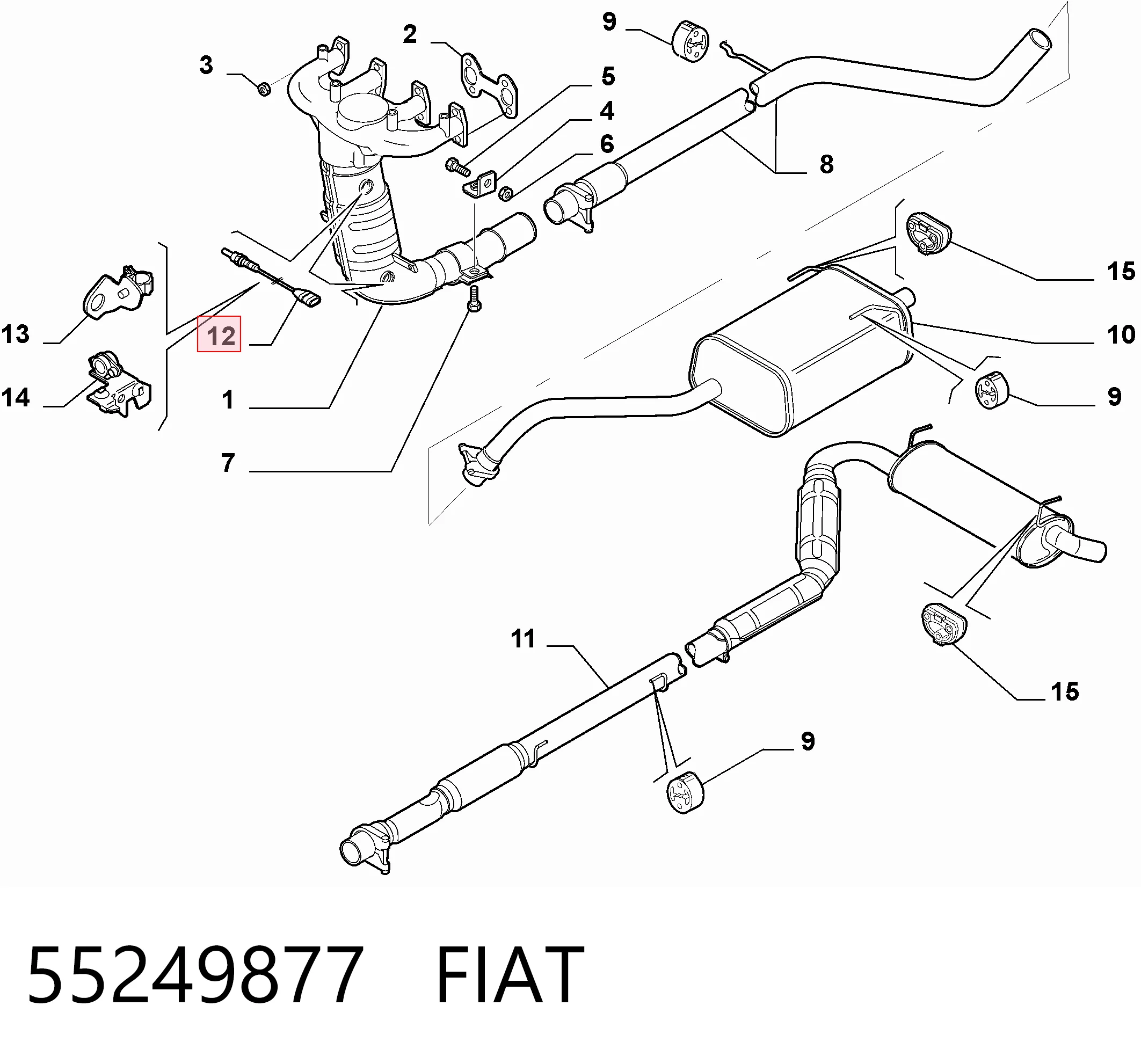 55249877 Fiat/Alfa/Lancia Датчик кисню