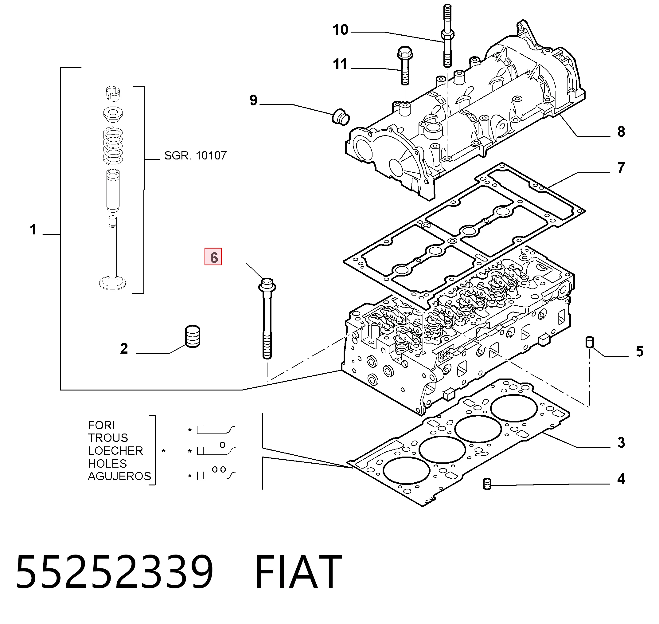 Болт кріплення головки блоку циліндрів на Opel Astra H L35