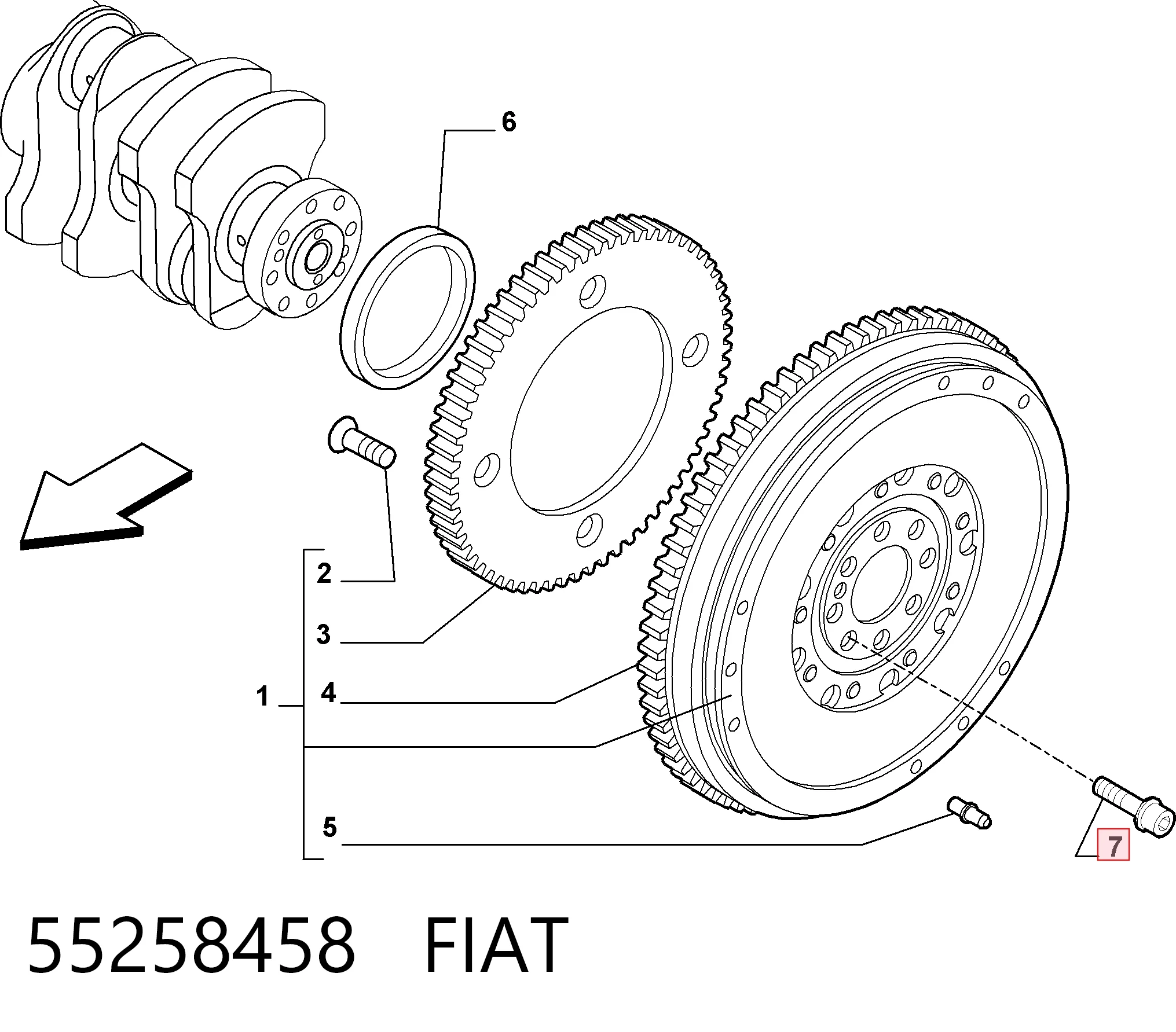 Купити 55258458 Peugeot/Citroen Болт кріплення маховика