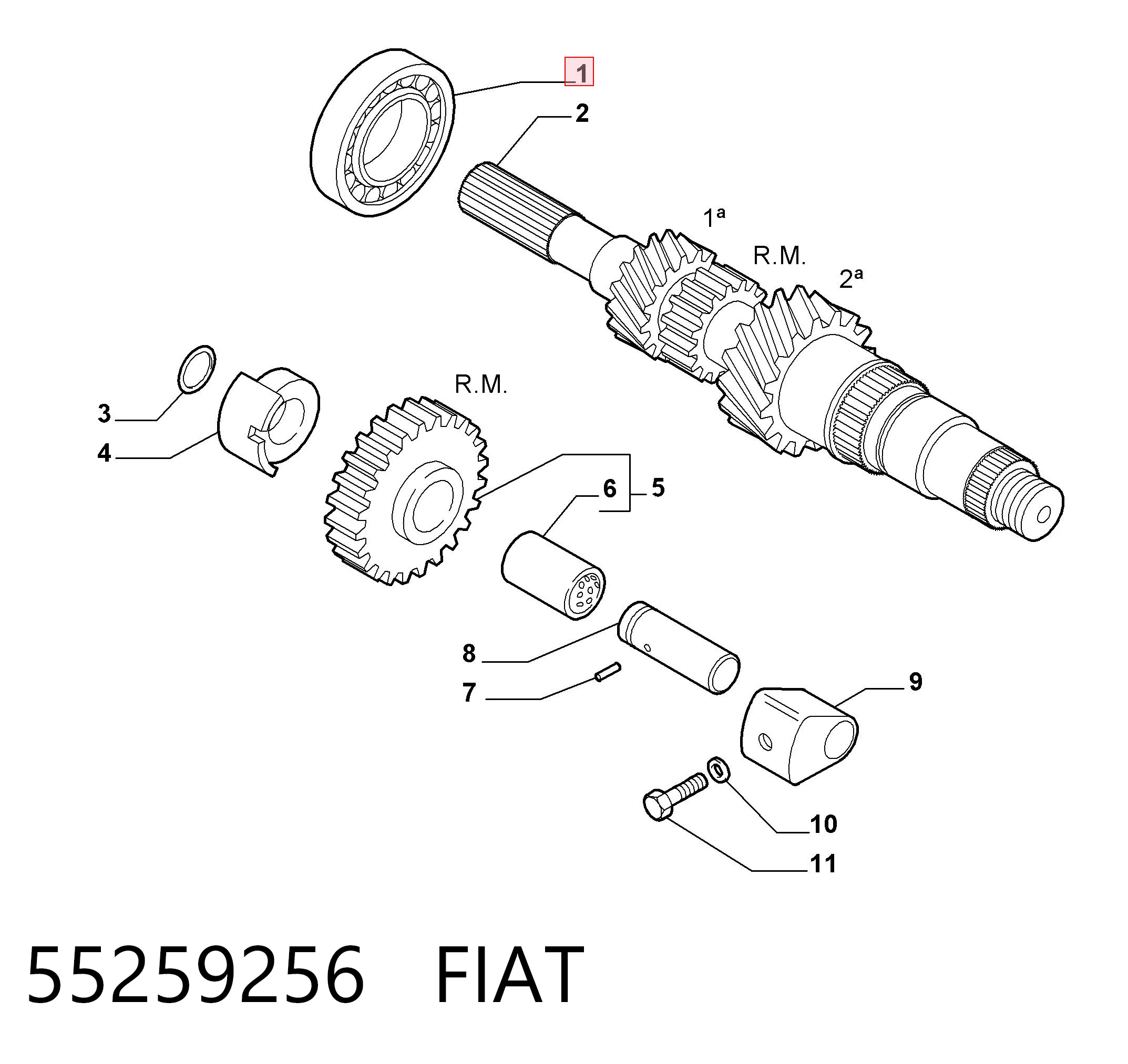 Купити 55259256 Opel Підшипник первинного валу коробки