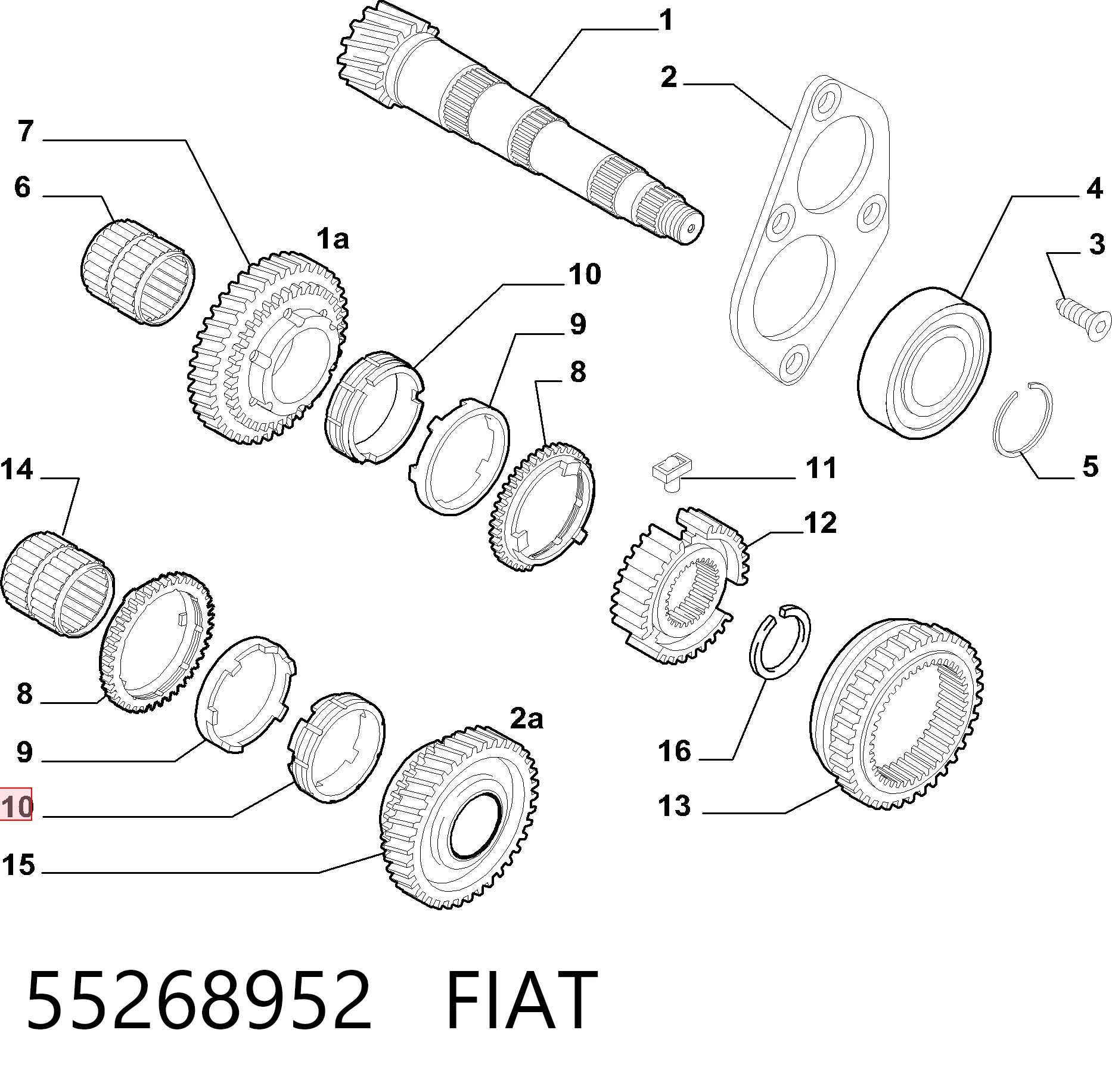 55268952 Peugeot/Citroen Синхронізатор 1/2-ї передачі