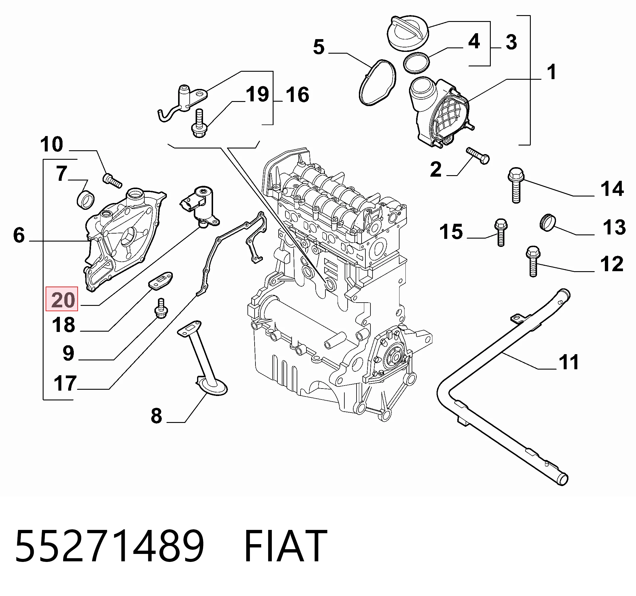 55271489 Fiat/Alfa/Lancia Клапан регулювання тиску масла