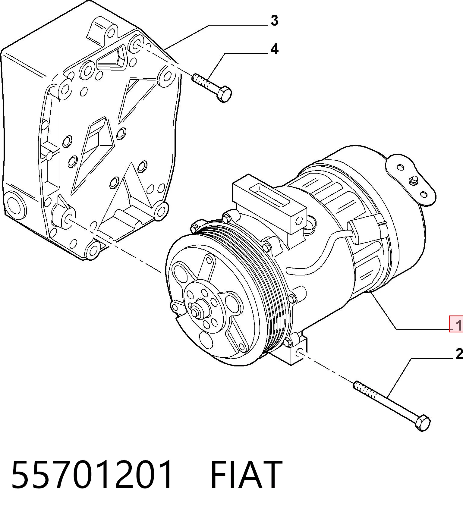 55701201 Fiat/Alfa/Lancia Компресор холодоагенту
