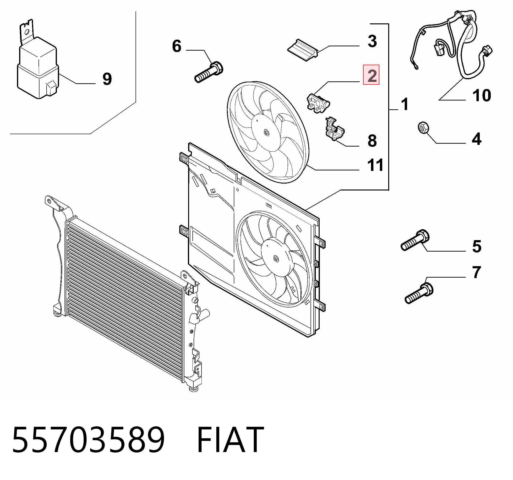 55703589 Fiat/Alfa/Lancia Реле вентилятора