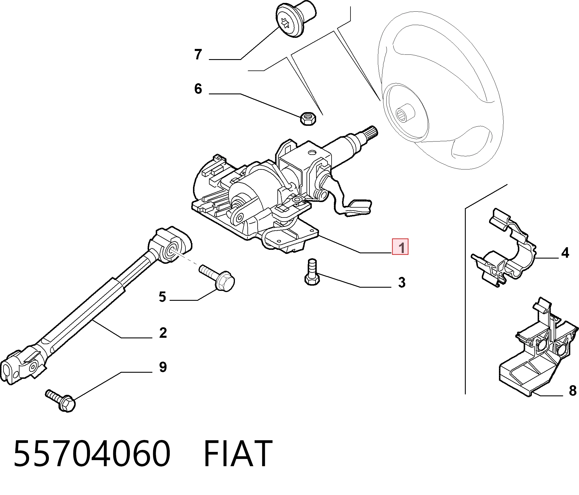 Купити Рульова колонка Fiat Punto GRAND 199
