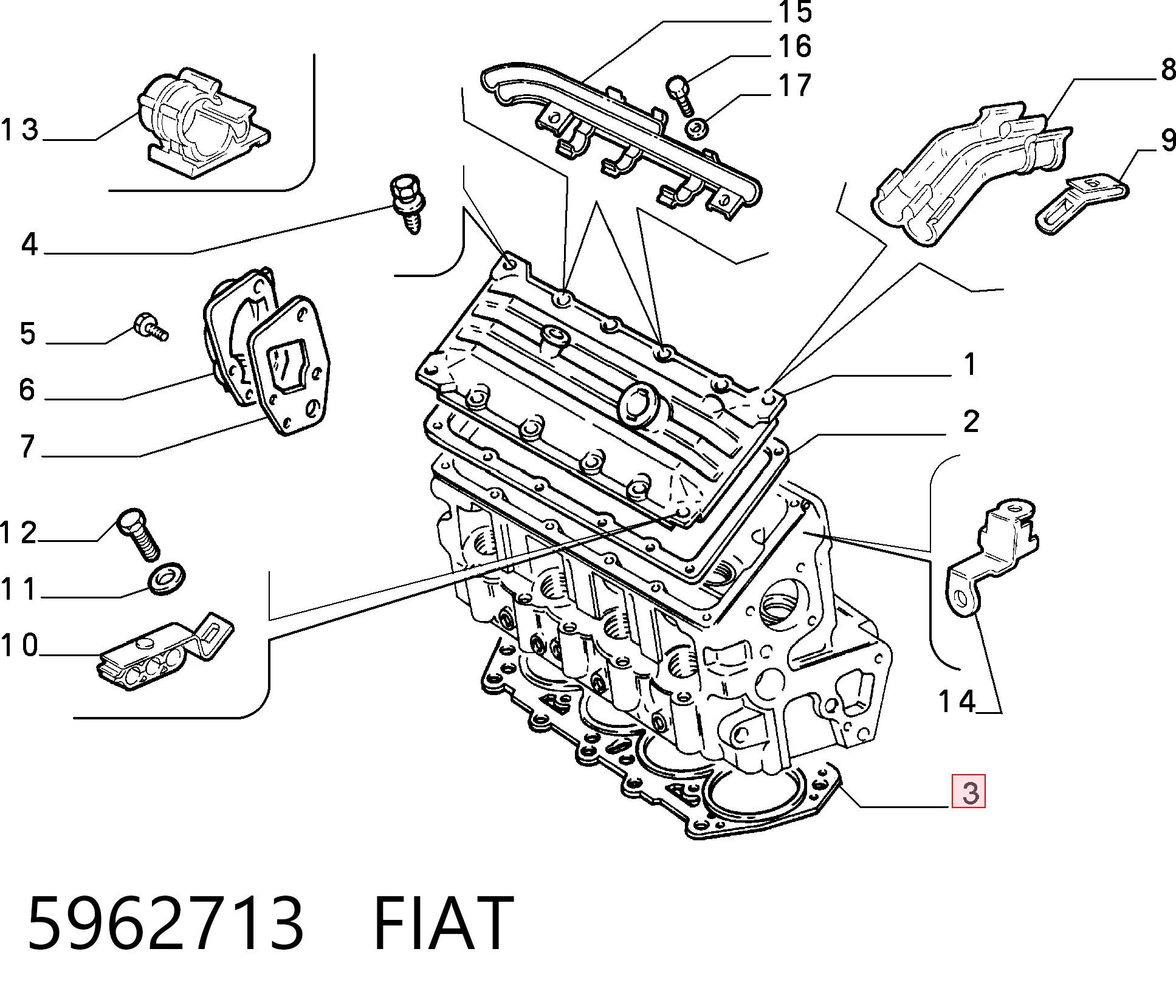 Прокладка головки блока циліндрів (ГБЦ) Fiat Fiorino 
