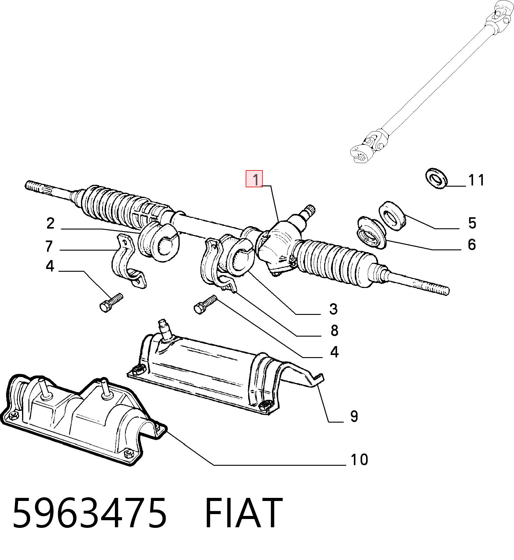 5963475 Fiat/Alfa/Lancia Рейковий рульовий механізм