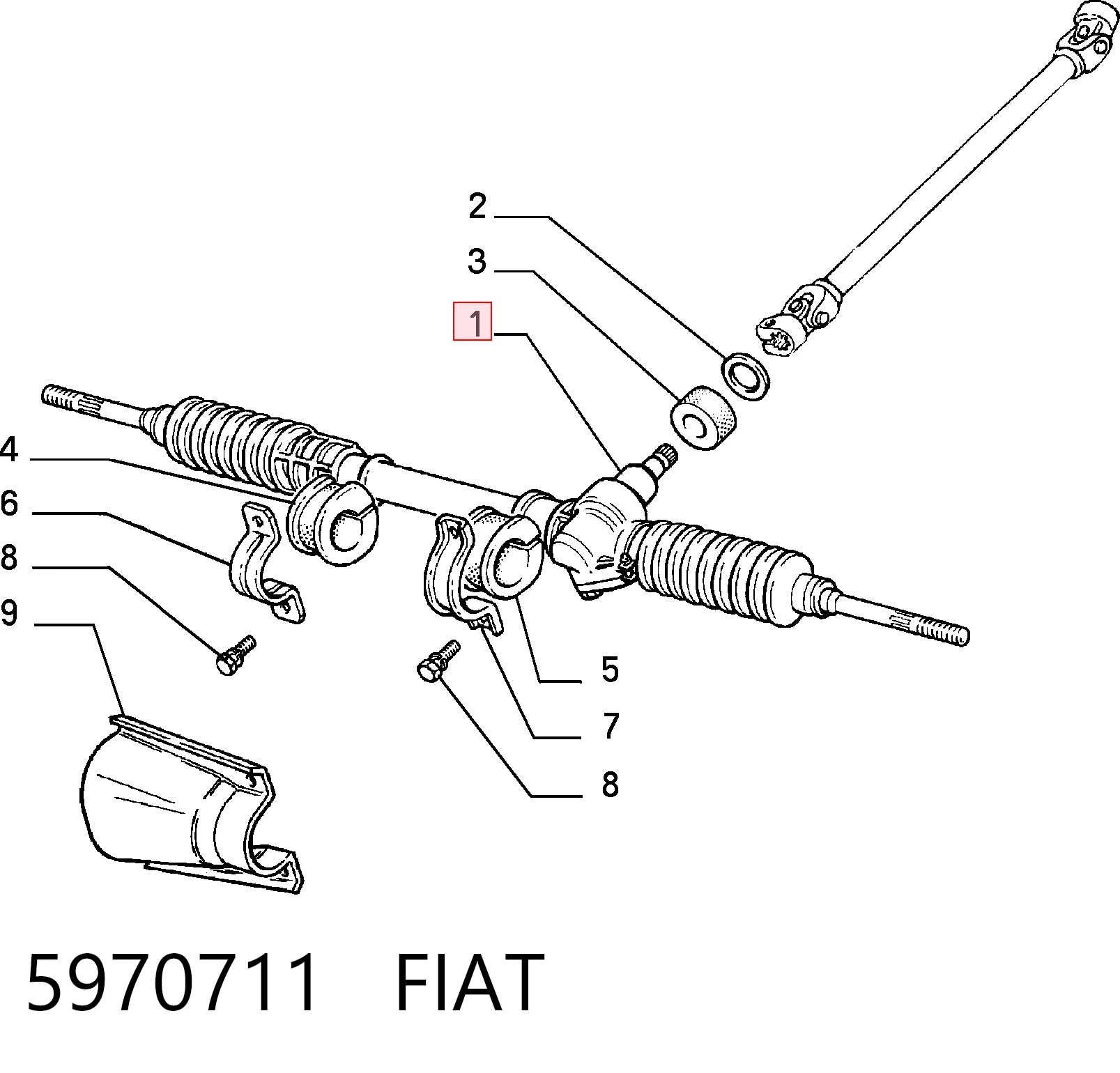 5970711 Fiat/Alfa/Lancia Рейковий рульовий механізм