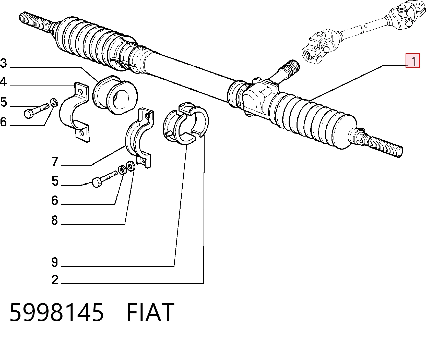 Рульова рейка 0051501 GKN-Spidan