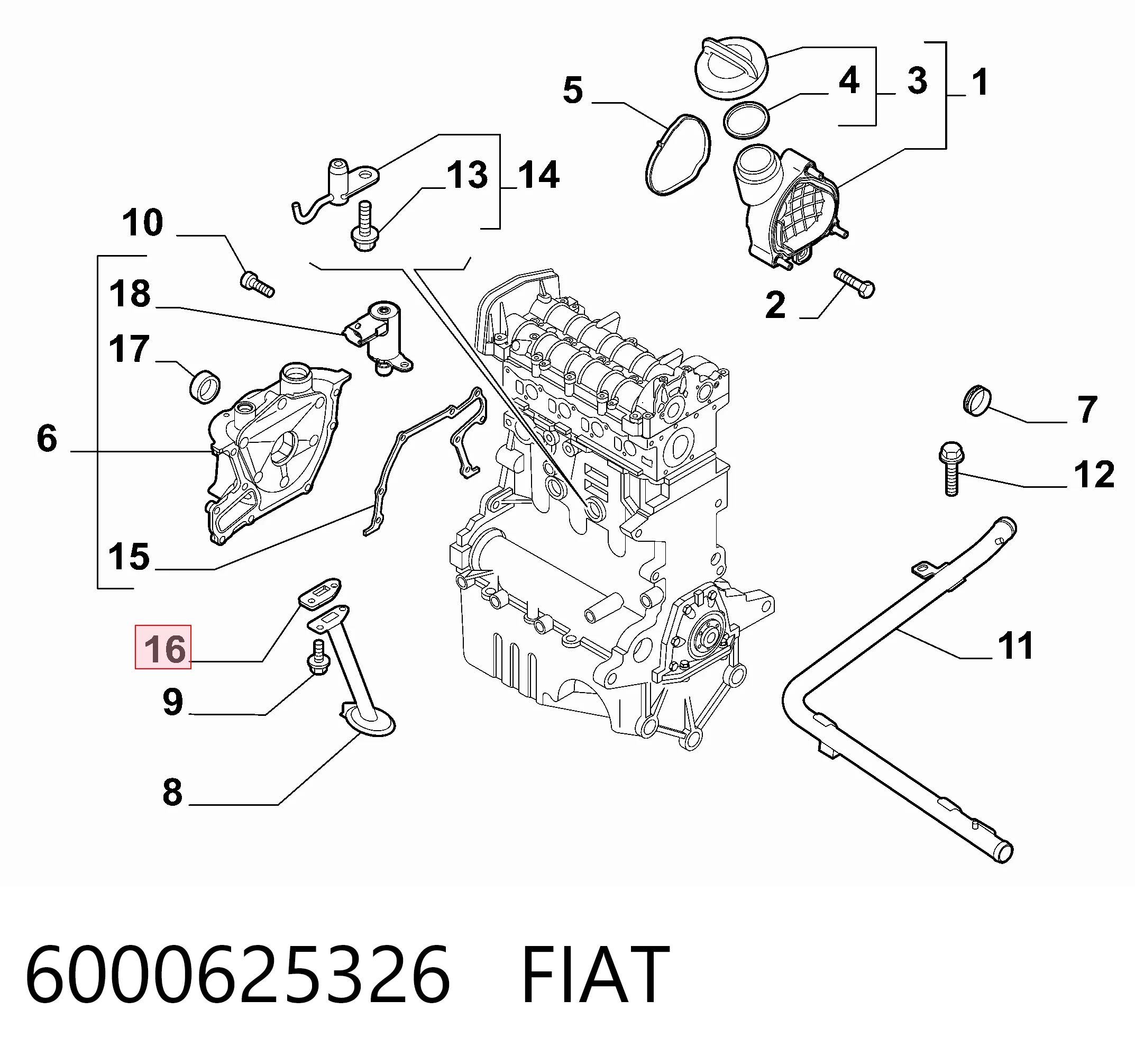 6000625326 Fiat/Alfa/Lancia Прокладка масляного насоса