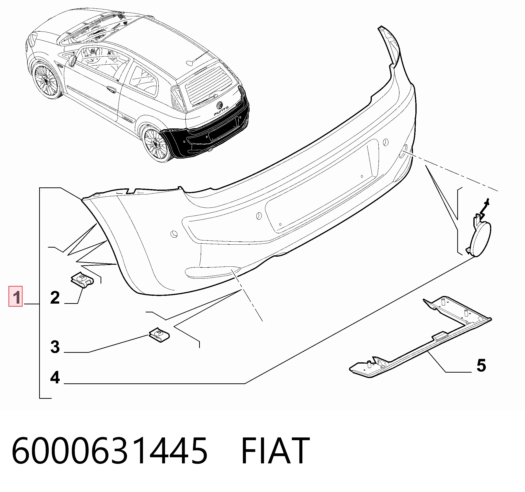 Кожух бампера заднього Polcar 30369611 ціна, від 80.12 USD