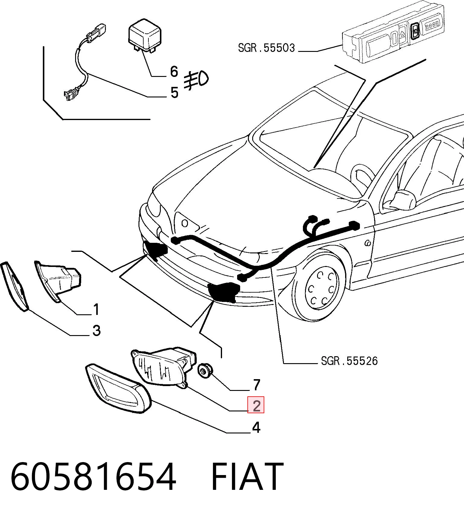 Туманка ліва на Alfa Romeo 146  930