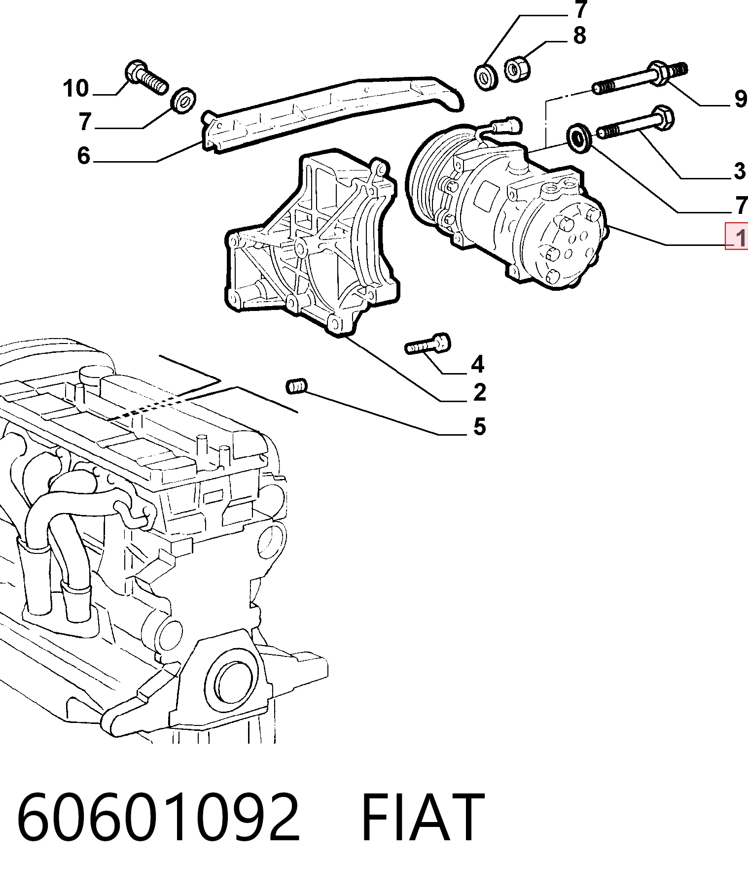 60601092 Fiat/Alfa/Lancia Компресор холодоагенту