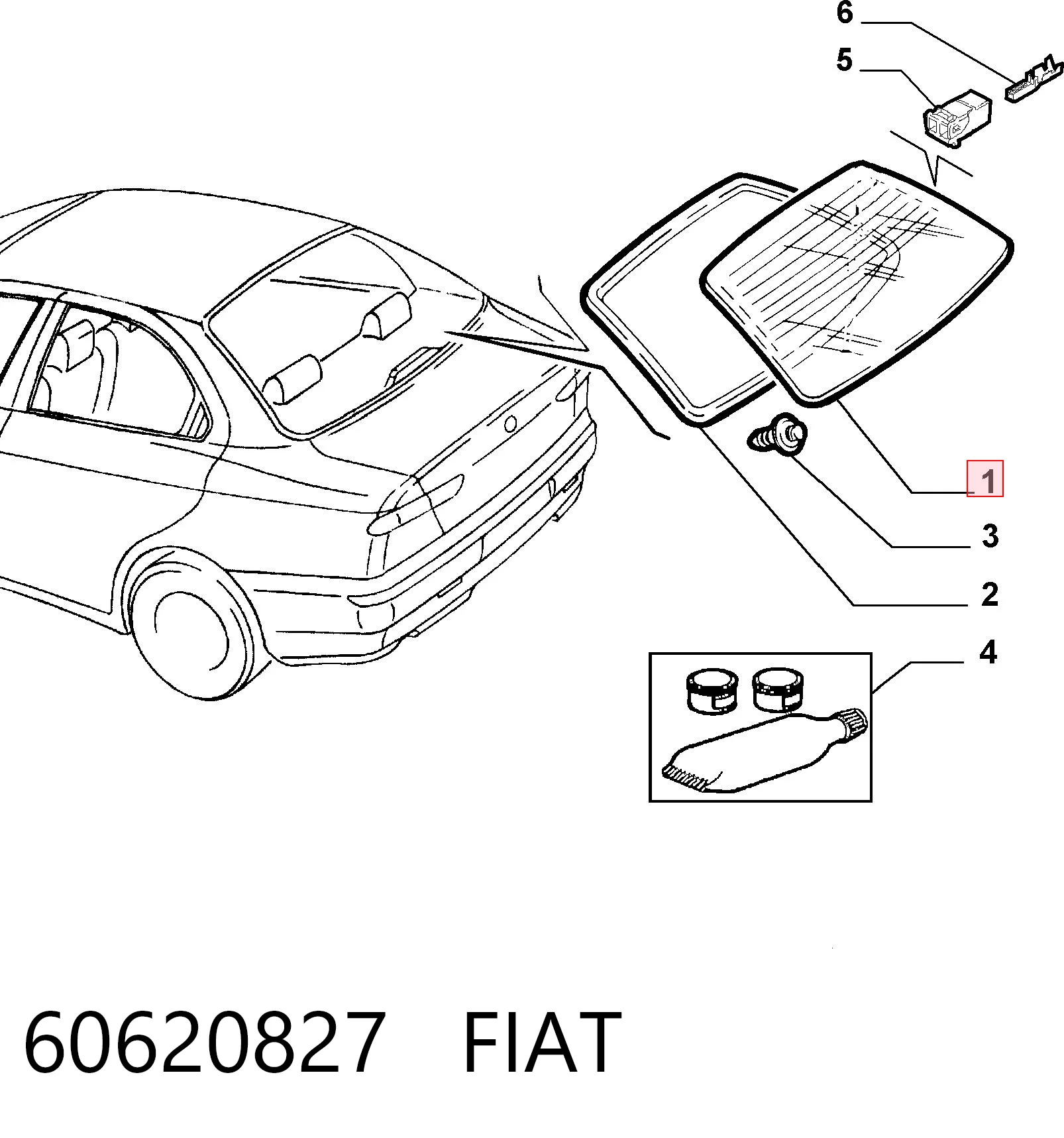 Скло заднє Alfa Romeo 156 932