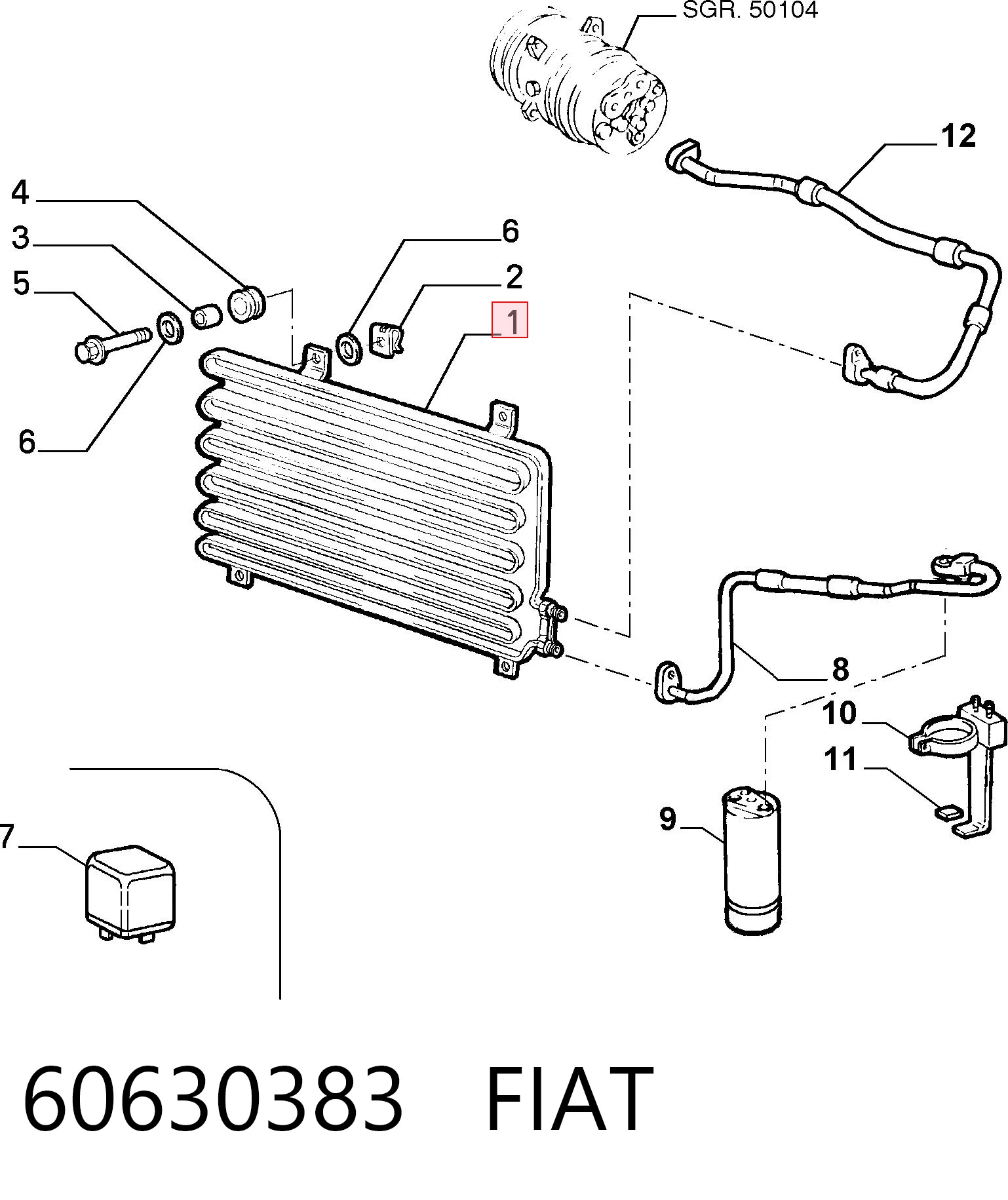 Конденсатор на Fiat Tempra  159