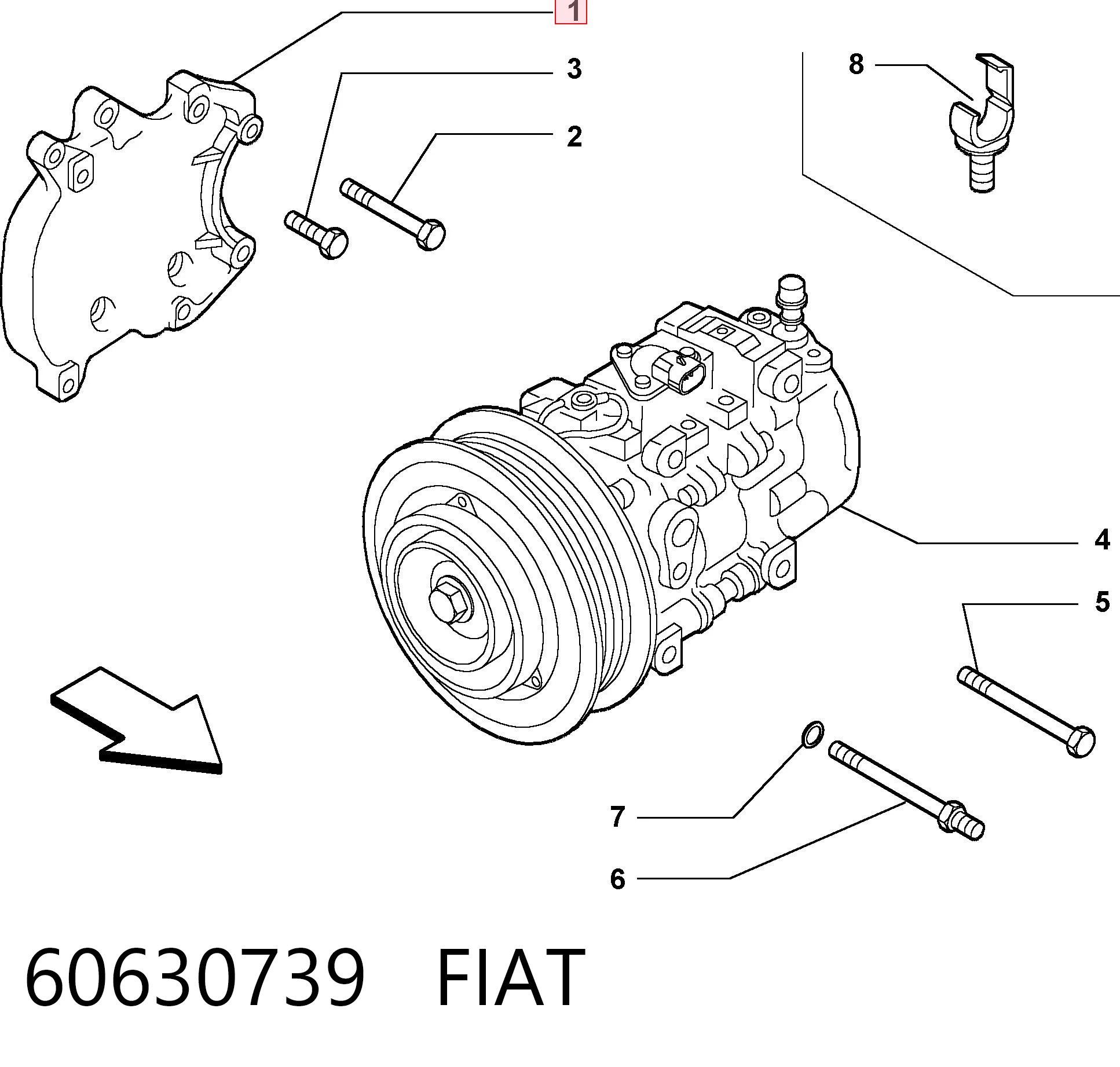 60630739 Fiat/Alfa/Lancia Компресор холодоагенту