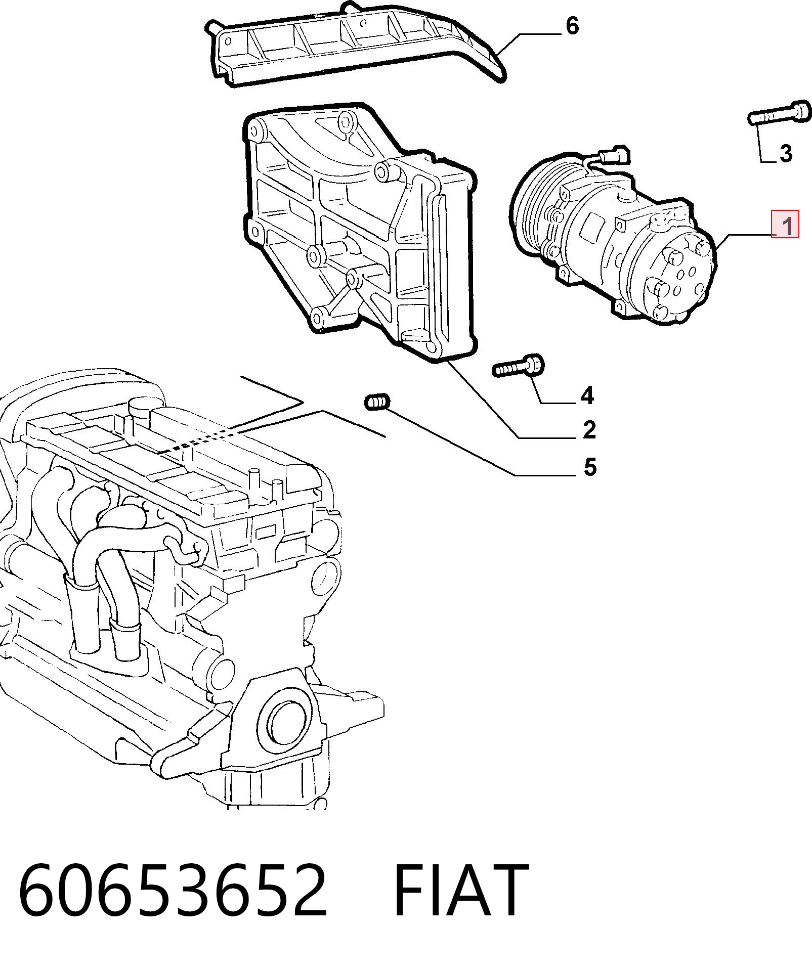 60653652 Fiat/Alfa/Lancia Компресор холодоагенту
