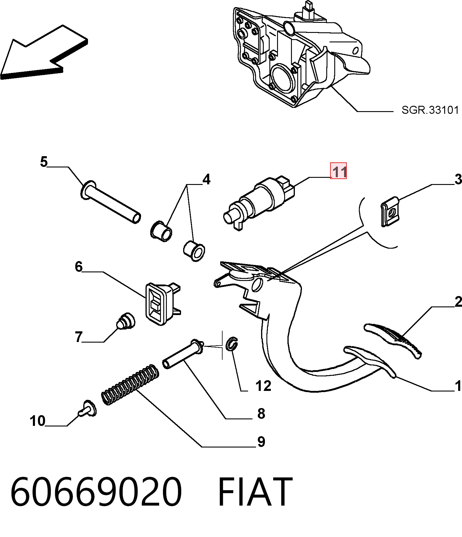 60669020 Fiat/Alfa/Lancia Лягушка стоп-сигналу