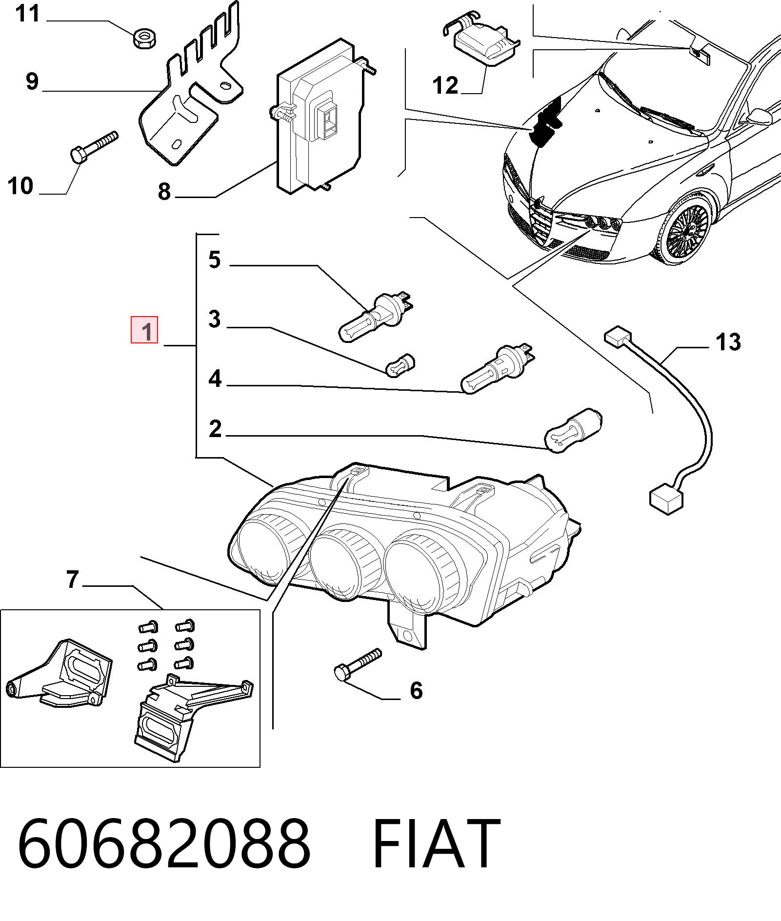 Фара права LPL231 Magneti Marelli